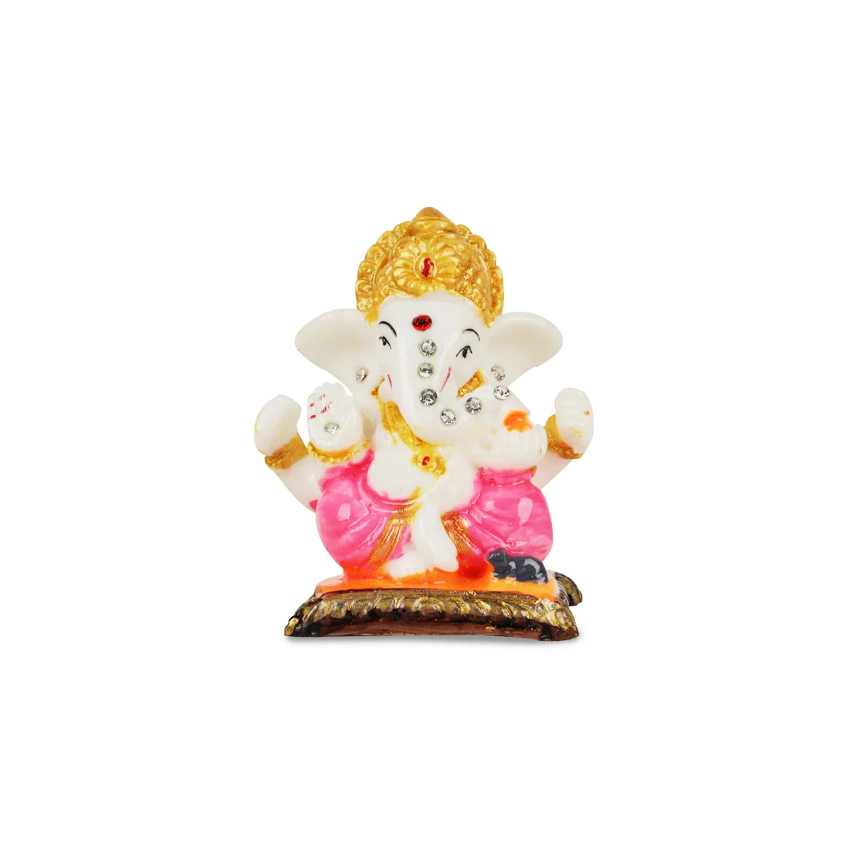 Ganesh Murti - 3 x 2.5 Inches | Marble Dust Idol/ Ganapati Murti/ Vinayagar Statue for Pooja - Image 2