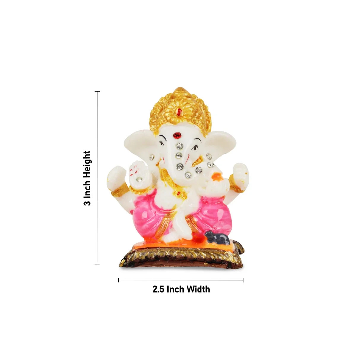 Ganesh Murti - 3 x 2.5 Inches | Marble Dust Idol/ Ganapati Murti/ Vinayagar Statue for Pooja - Image 6