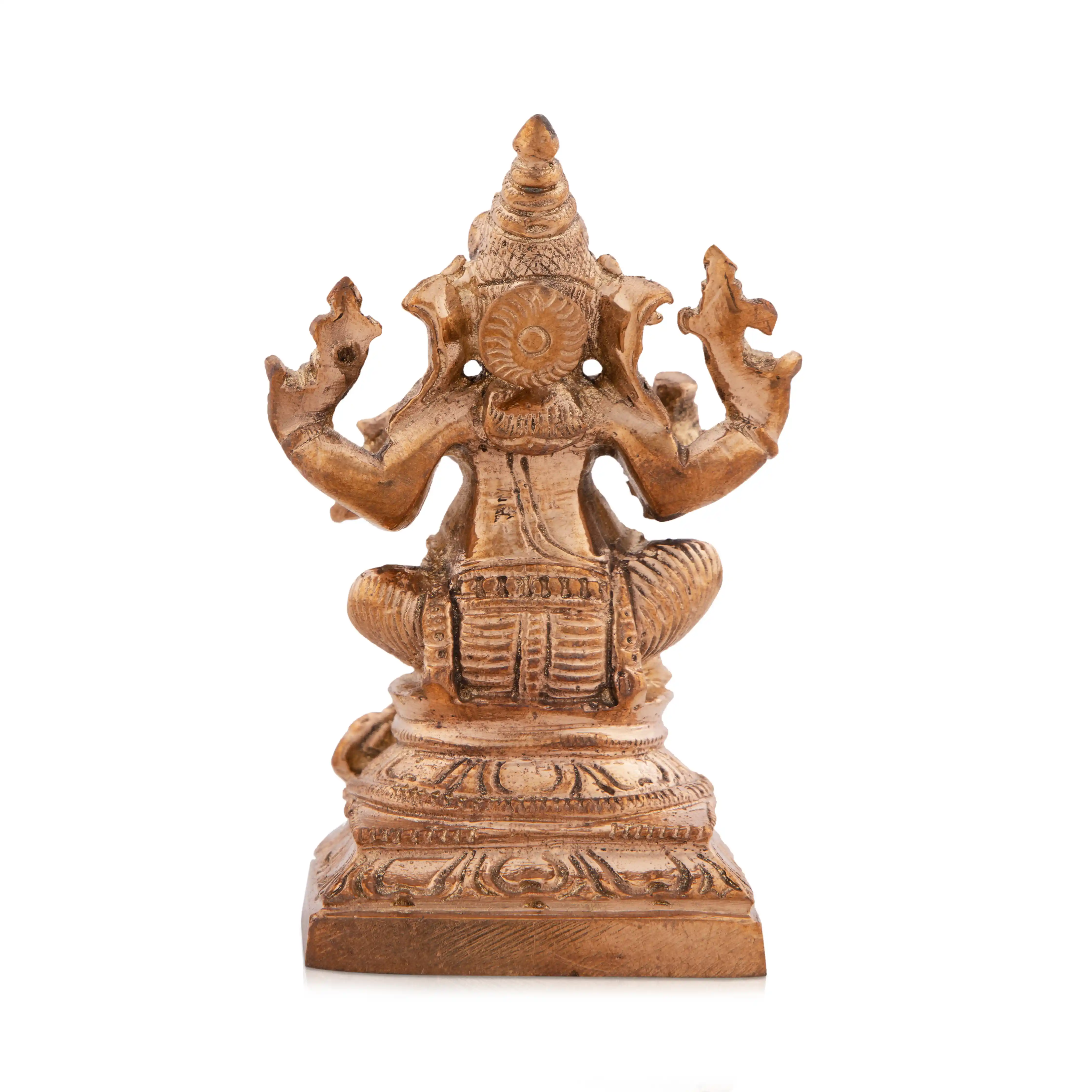 Ganesh Murti - 3 x 2 Inches | Panchaloha Statue/ Ganpati Murti for Pooja/ 295 Gms Approx - Image 3
