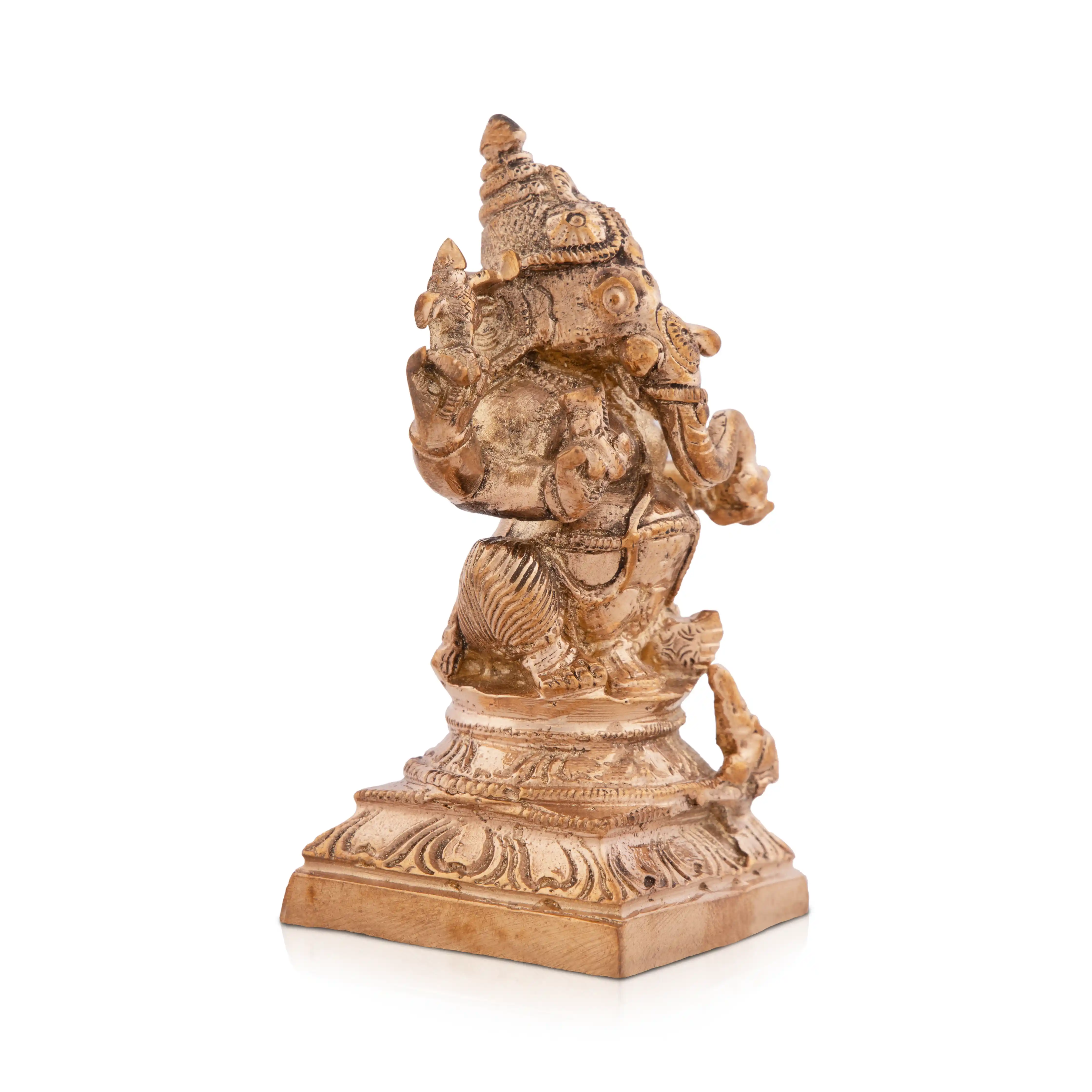 Ganesh Murti - 3 x 2 Inches | Panchaloha Statue/ Ganpati Murti for Pooja/ 295 Gms Approx - Image 5