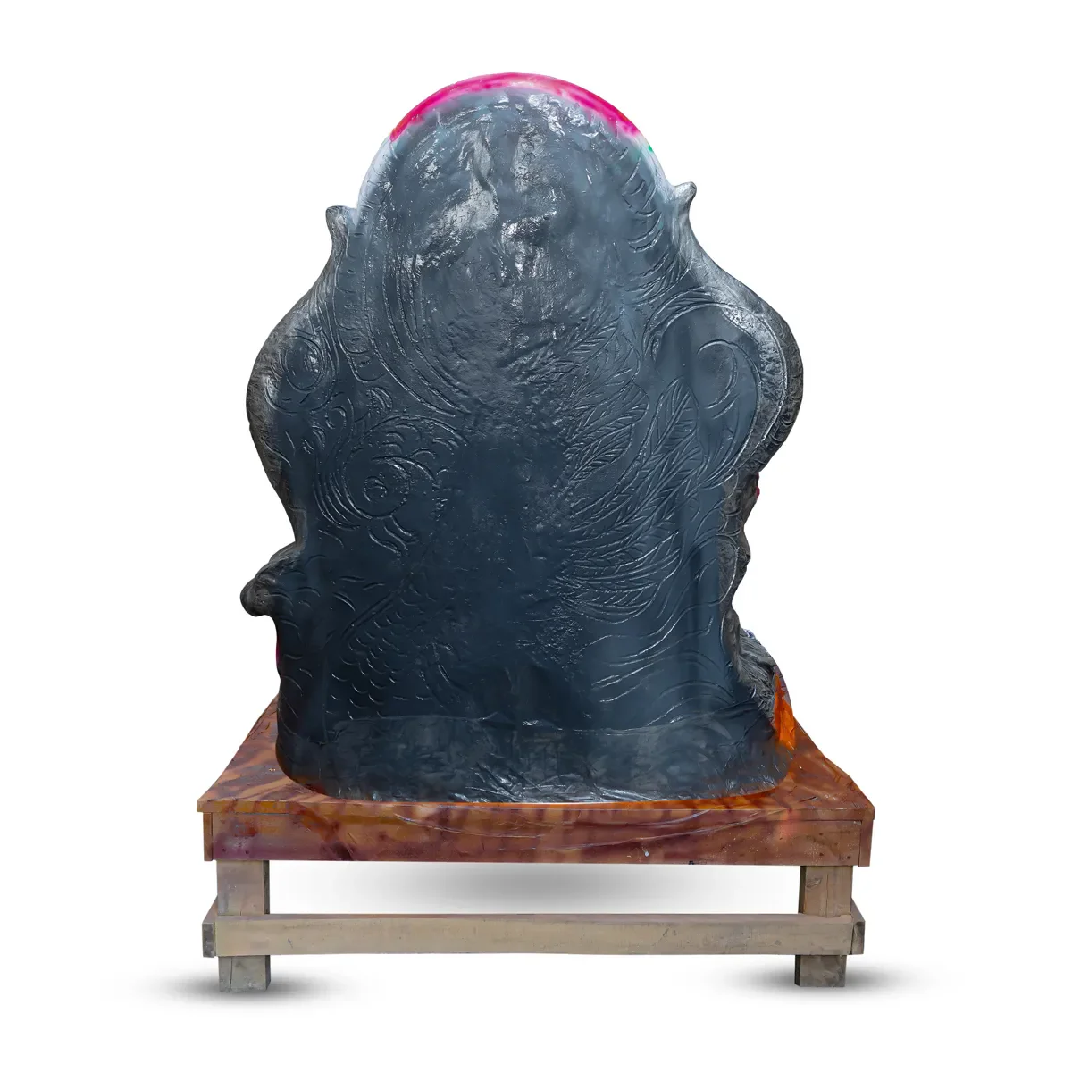 Ganesh Murti - 5.3 x 4.5 Feet | Clay Vinayaka Idol Sitting On Base/ Right Trunk Ganpati for Ganesh Chaturthi - Image 3