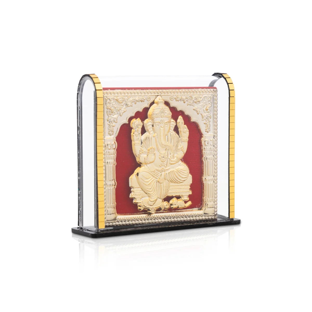 Ganesh Murti Acrylic Photo Frame Stand - 2.75 x 3 Inches | Acrylic Picture Frame/ Acrylic Photo Stand for Car - Image 4