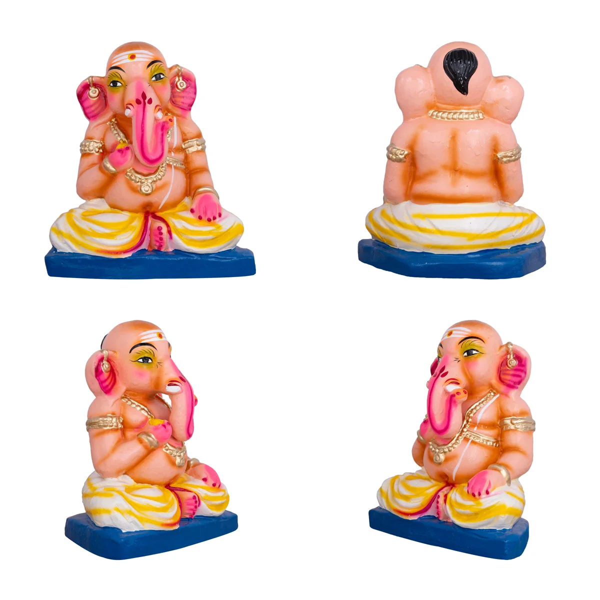 Ganesh Murti Bhojanam Clay Golu Bommai Set - 8 X 7 Inches | Navaratri Gombe/ Giri Golu Doll/ Navratri Decor - Image 2