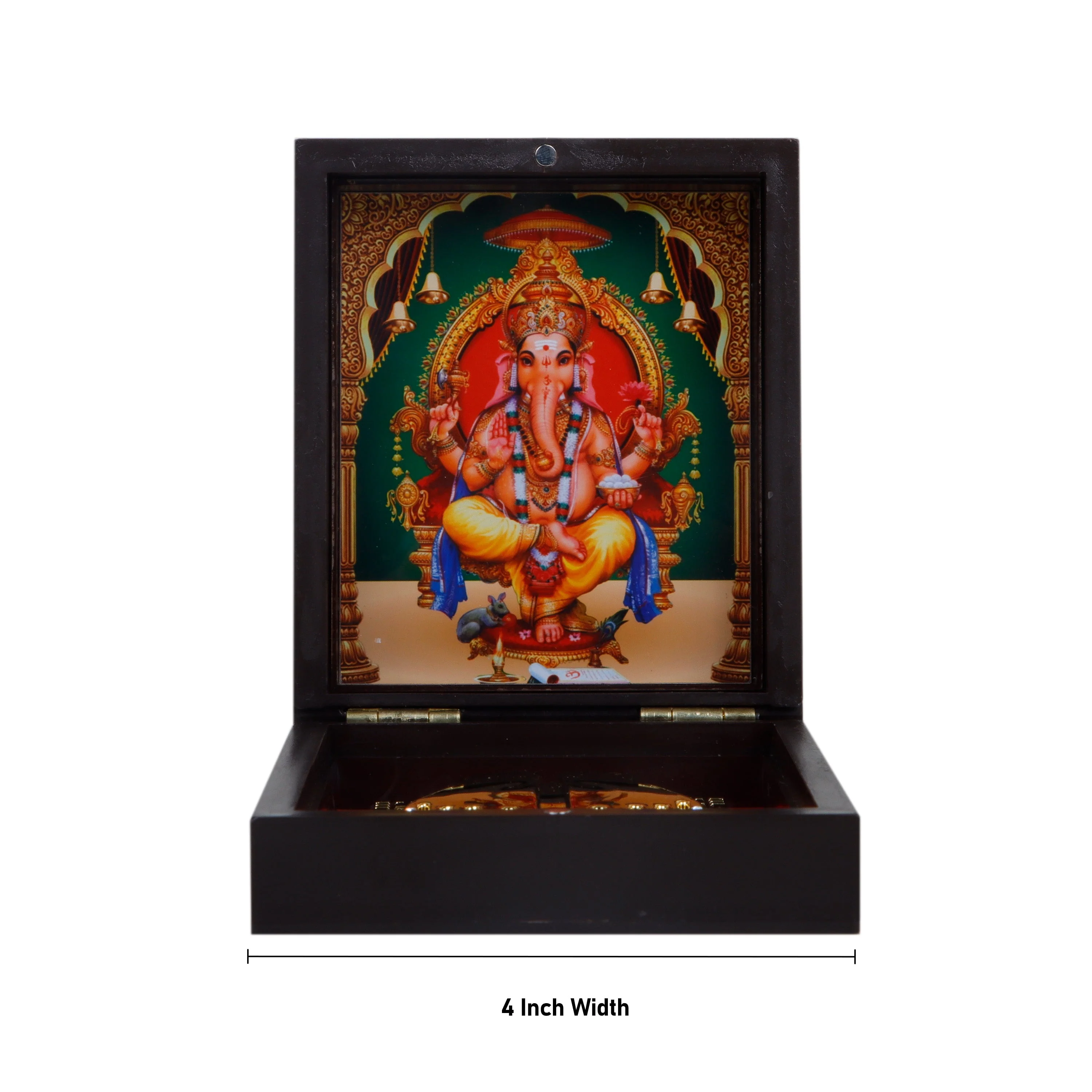 Ganesh Murti Design Pooja Box - 1.5 X 4 X 4.5 Inches | Puja Box/ Charan Paduka Box For Pooja And Gifting - Image 2