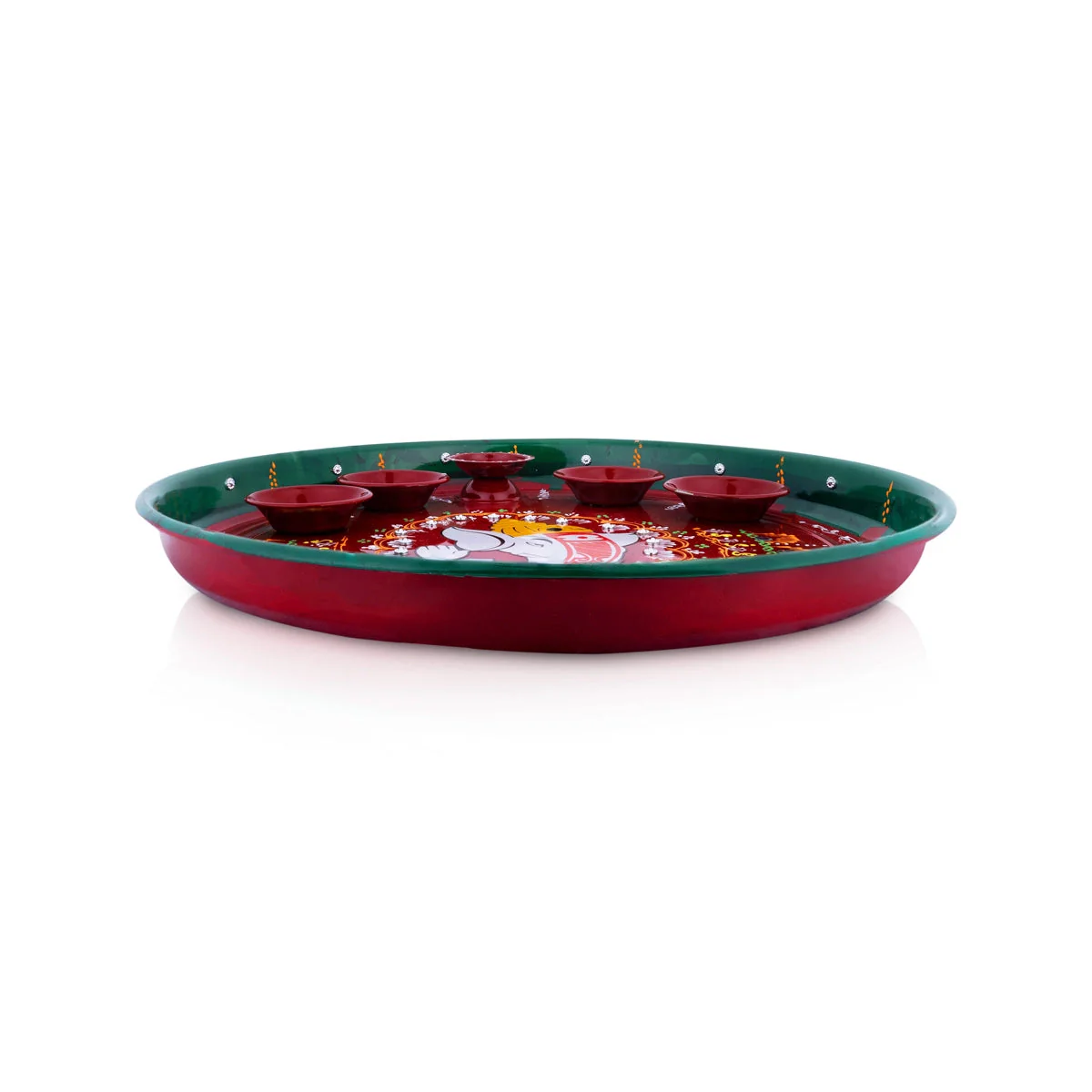 Ganesh Murti Design Thali Plate - 1 X 11 Inches | Decorative Plate/ Pooja Plate For Pooja And Festive - Image 2