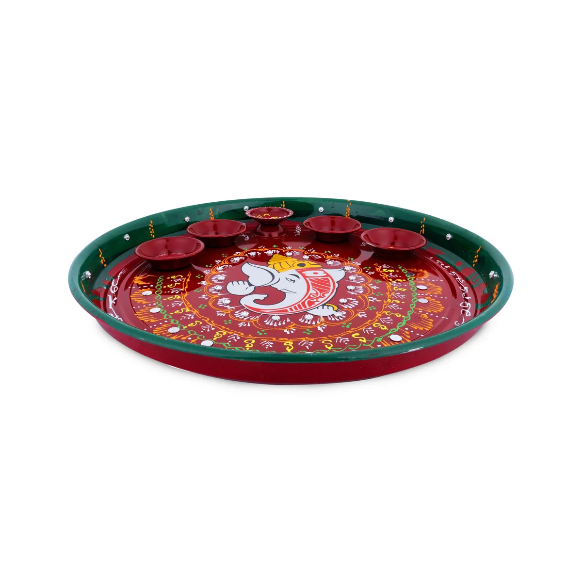 Ganesh Murti Design Thali Plate - 1 X 11 Inches | Decorative Plate/ Pooja Plate For Pooja And Festive - Image 3
