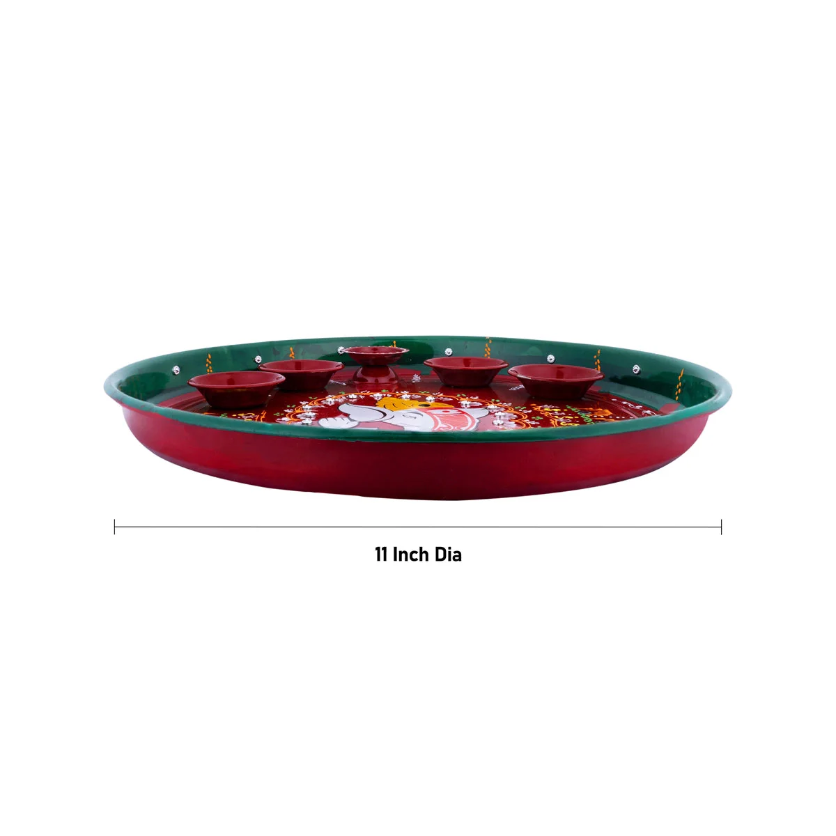 Ganesh Murti Design Thali Plate - 1 X 11 Inches | Decorative Plate/ Pooja Plate For Pooja And Festive - Image 4