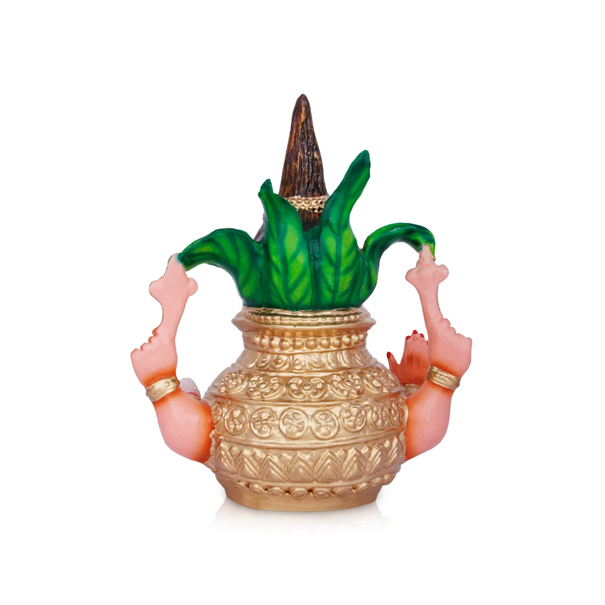 Ganesh Murti Head With Kalash Paper Mache Golu Bommai - 15 X 5 Inches | Navaratri Golu Gombe/ Giri Golu Doll - Image 5