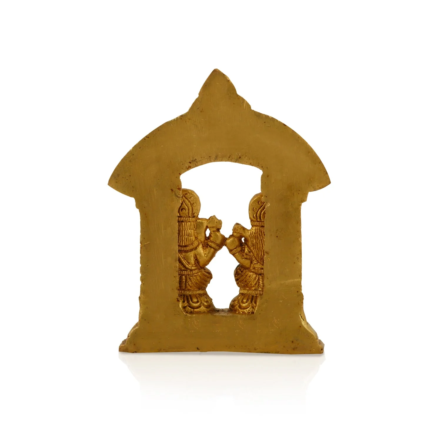 Ganesh Murti & Lakshmi Murti Sitting On Chowki - 4 x 3 Inches | Antique Brass Idol for Pooja - Image 6