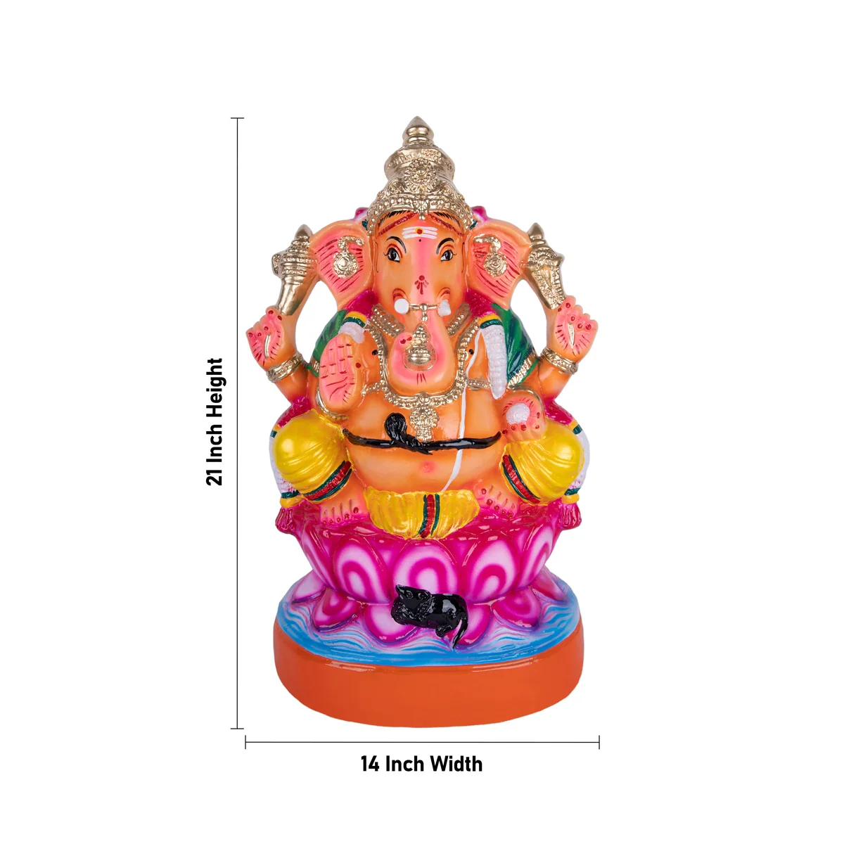 Ganesh Murti Paper Mache Golu Bommai - 21 X 14 Inches | Giri Golu Doll/ Navaratri Gombe/ Navratri Decor - Image 2