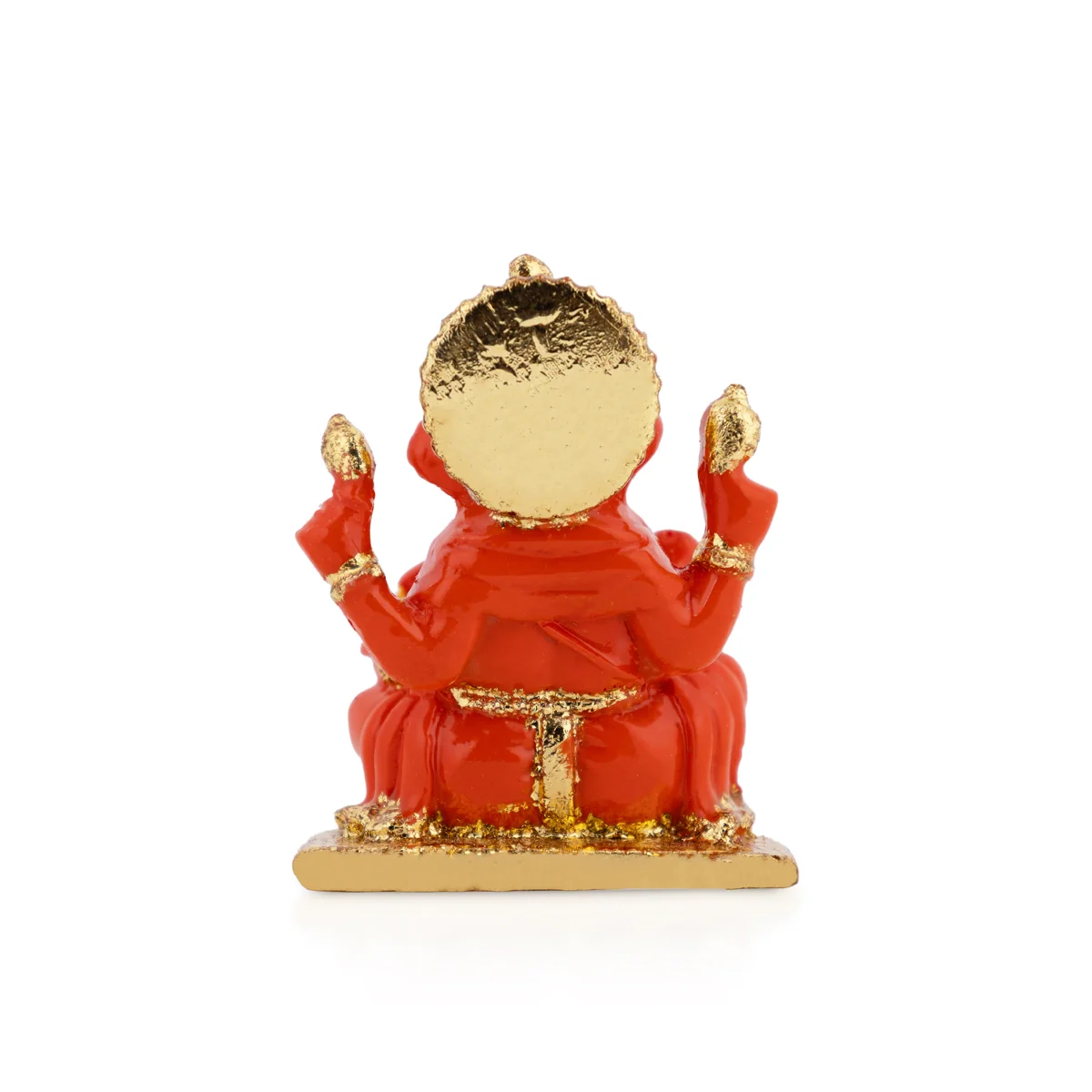 Ganesh Murti Sitting - 2.25 × 1.75 Inches | Red & Gold Ganpati Murti / Mini Vinayaka Idol For Pooja & Gifting - Image 5