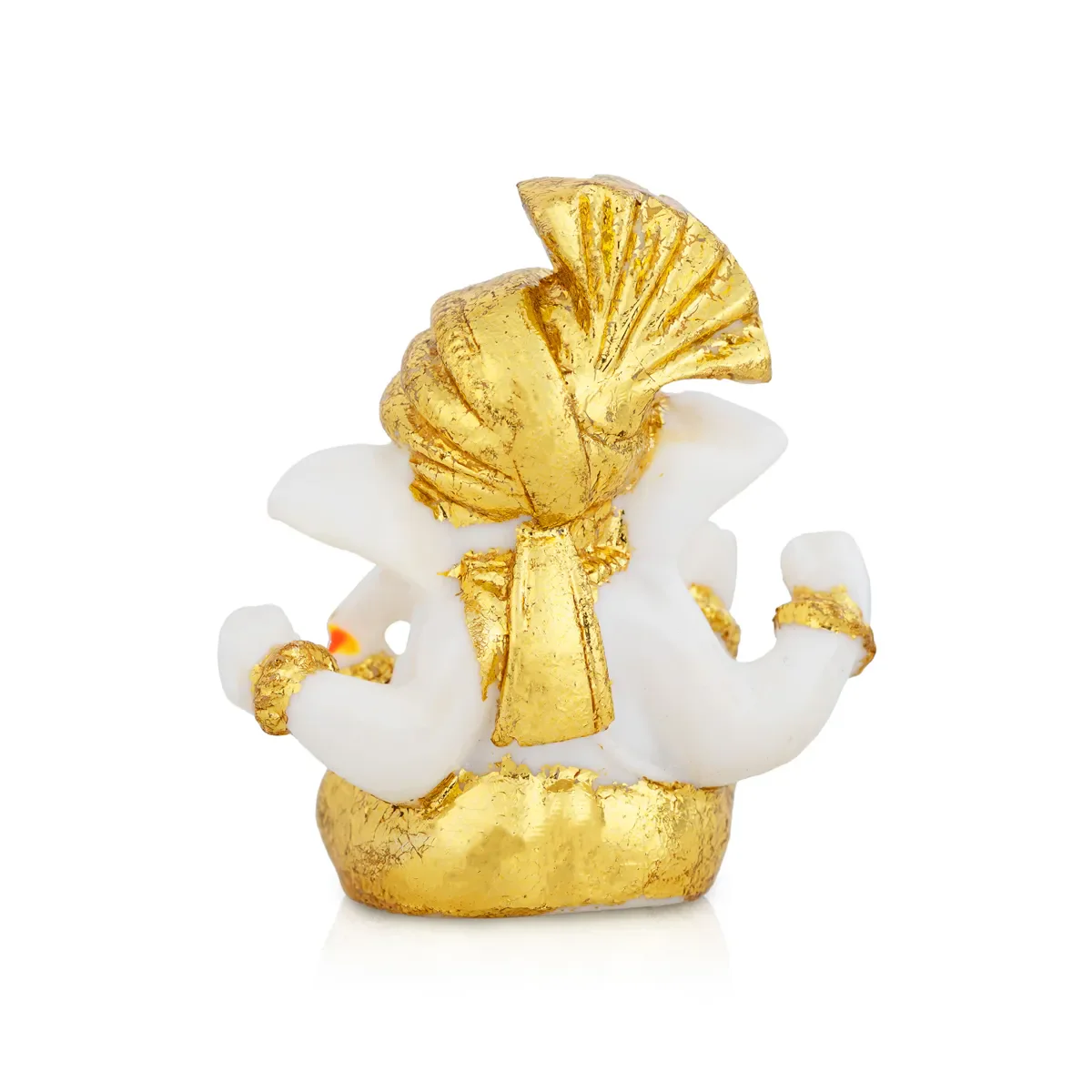Ganesh Murti Sitting - 2.5 X 2.5 Inches | Mini Ganpati Idol/ White & Gold Ganesha Statue For Home Decor - Image 5
