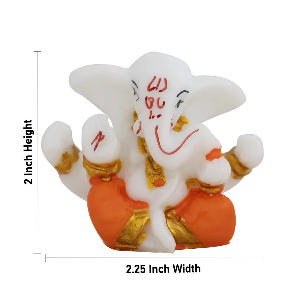 Ganesh Murti Sitting - 2 X 2.25 Inches | Mini Ganpati Idol/ Ganesha Statue For Home & Car Dashboard - Image 17