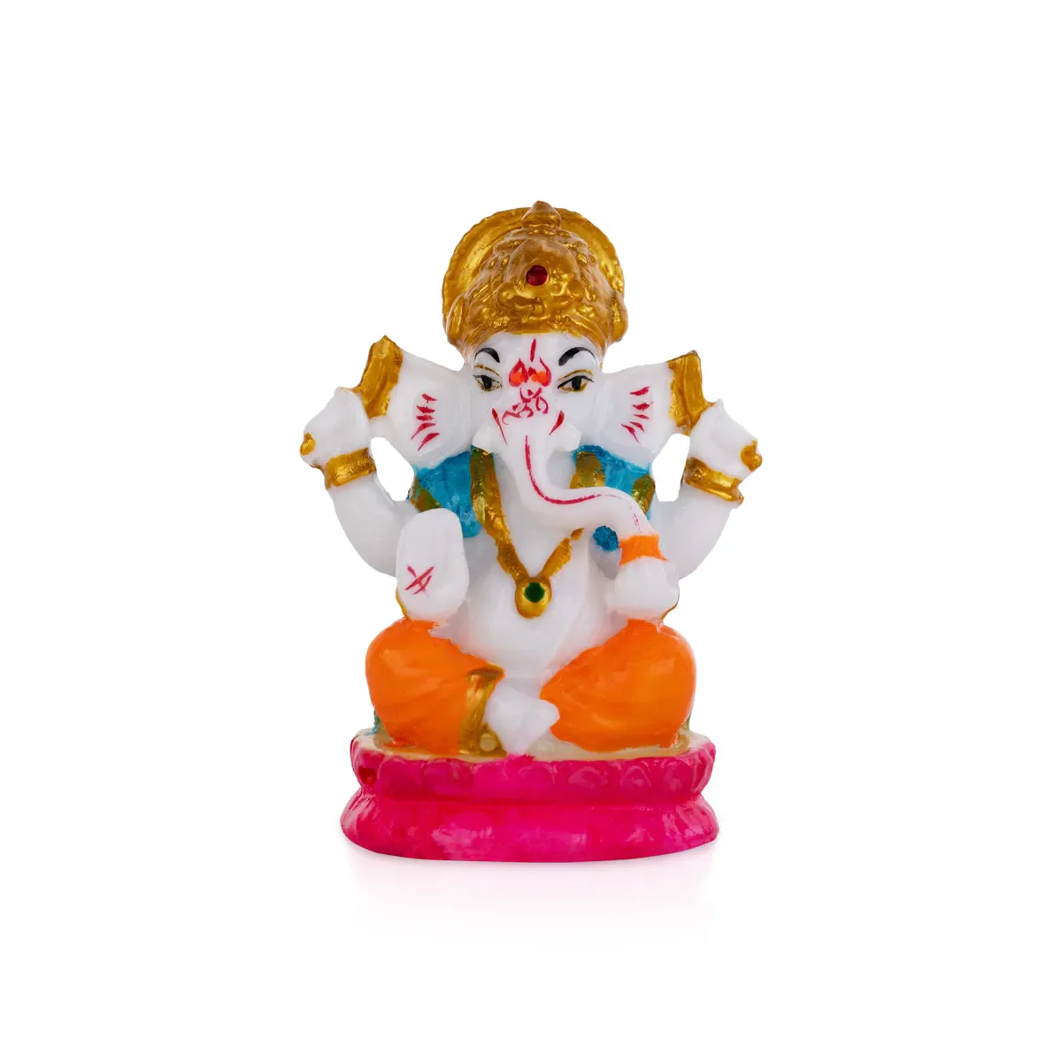 Ganesh Murti Sitting - 3 X 3 Inches | Mini Ganpati Idol/ Ganesha Statue For Home Decor - Image 14
