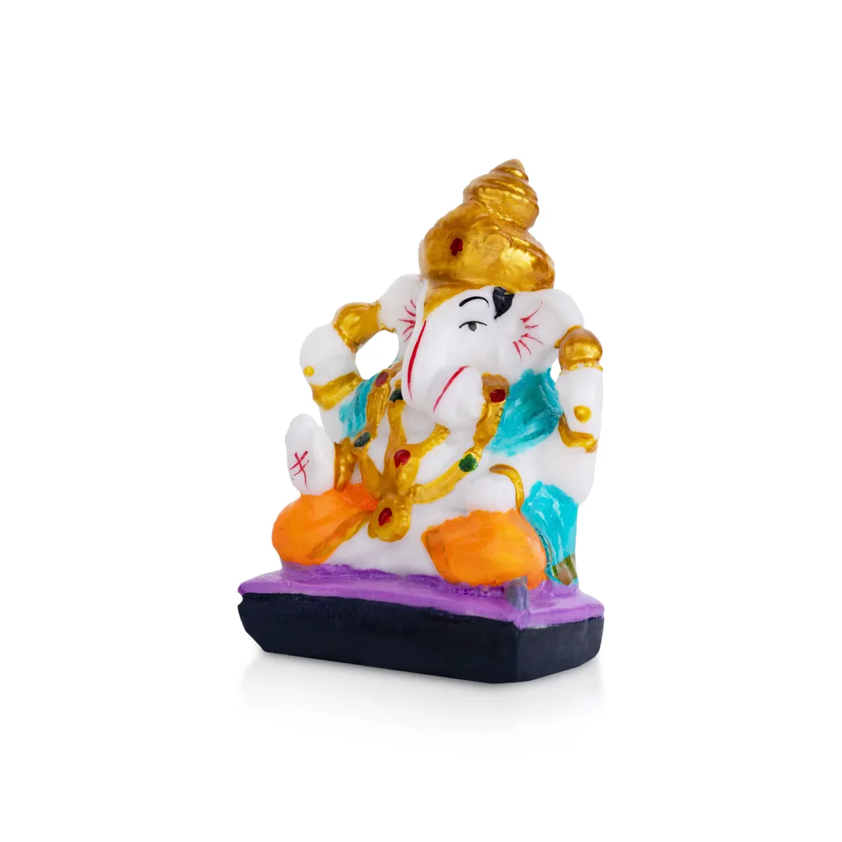 Ganesh Murti Sitting - 3 X 3 Inches | Mini Ganpati Idol/ Ganesha Statue For Home Decor - Image 3