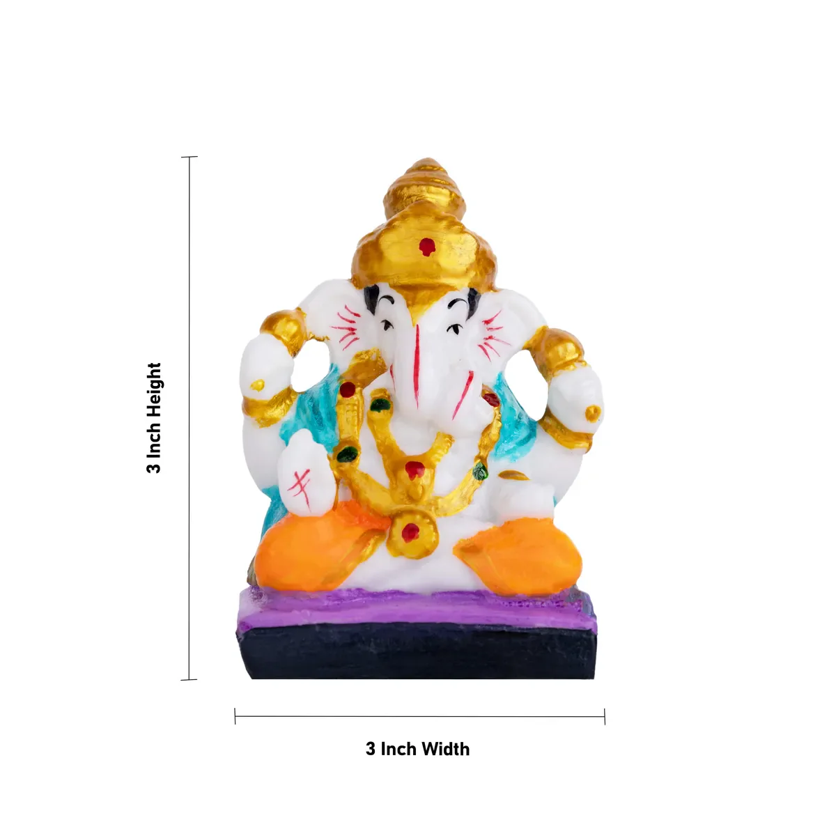 Ganesh Murti Sitting - 3 X 3 Inches | Mini Ganpati Idol/ Ganesha Statue For Home Decor - Image 4