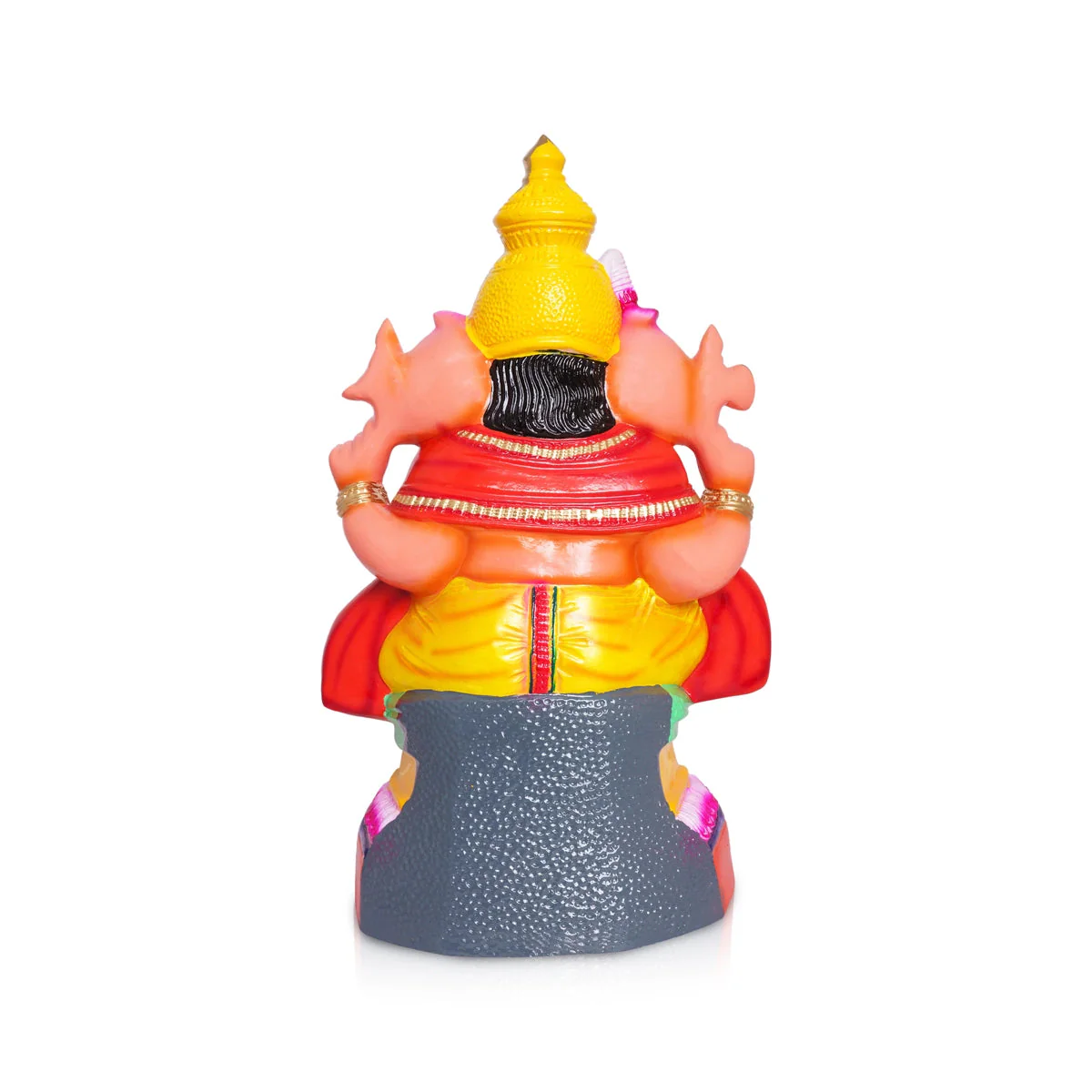 Ganesh Murti Sitting On Base- 20 X 8.5 Inches | Paper Mache Vinayaka Statue/Ganpati Murti For Ganapati Chaturthi - Image 4