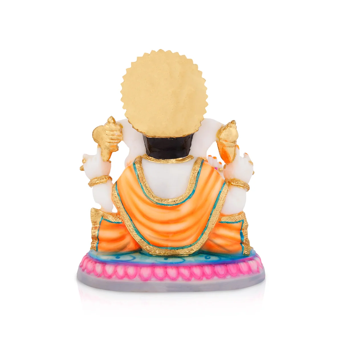 Ganesh Murti Sitting On Base - 7.5 X 6 Inches | Marble Dust Murti/ Ganpati Murti/ Vinayaka Idol For Worship - Image 5