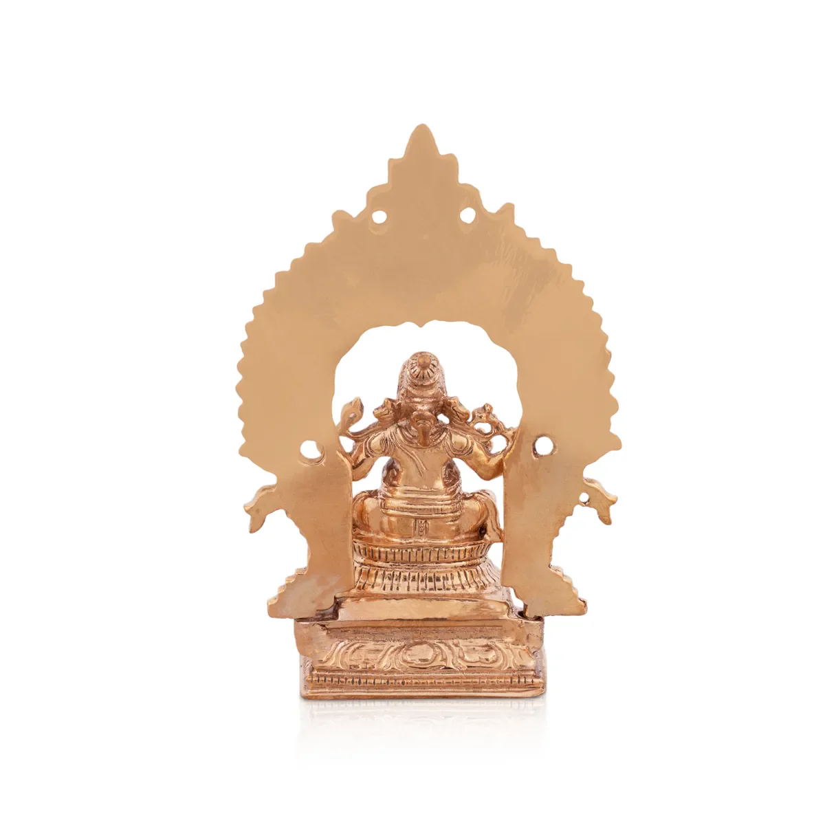 Ganesh Murti Sitting On Base With Arch - 2.75 X 1.25 Inches | Panchaloha Statue/ Vinayaka Statue For Worship - Image 5