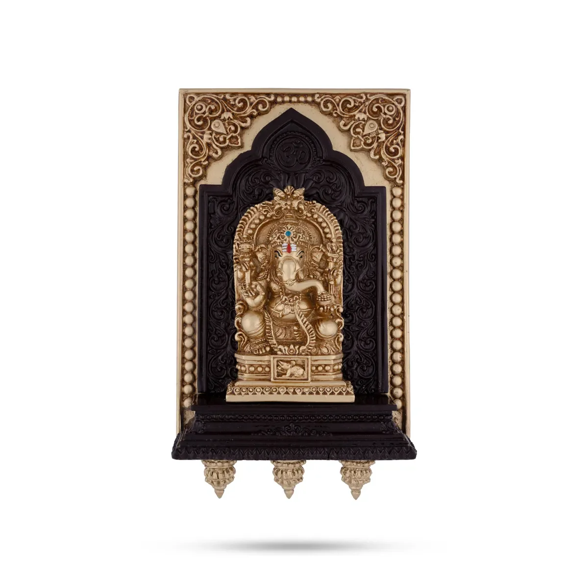 Ganesh Murti Wall Hanging - 7 X 4.5 Inches | Ganpati Murti Wall Hanger/ Resin Vinayaka Statue Wall Decoration