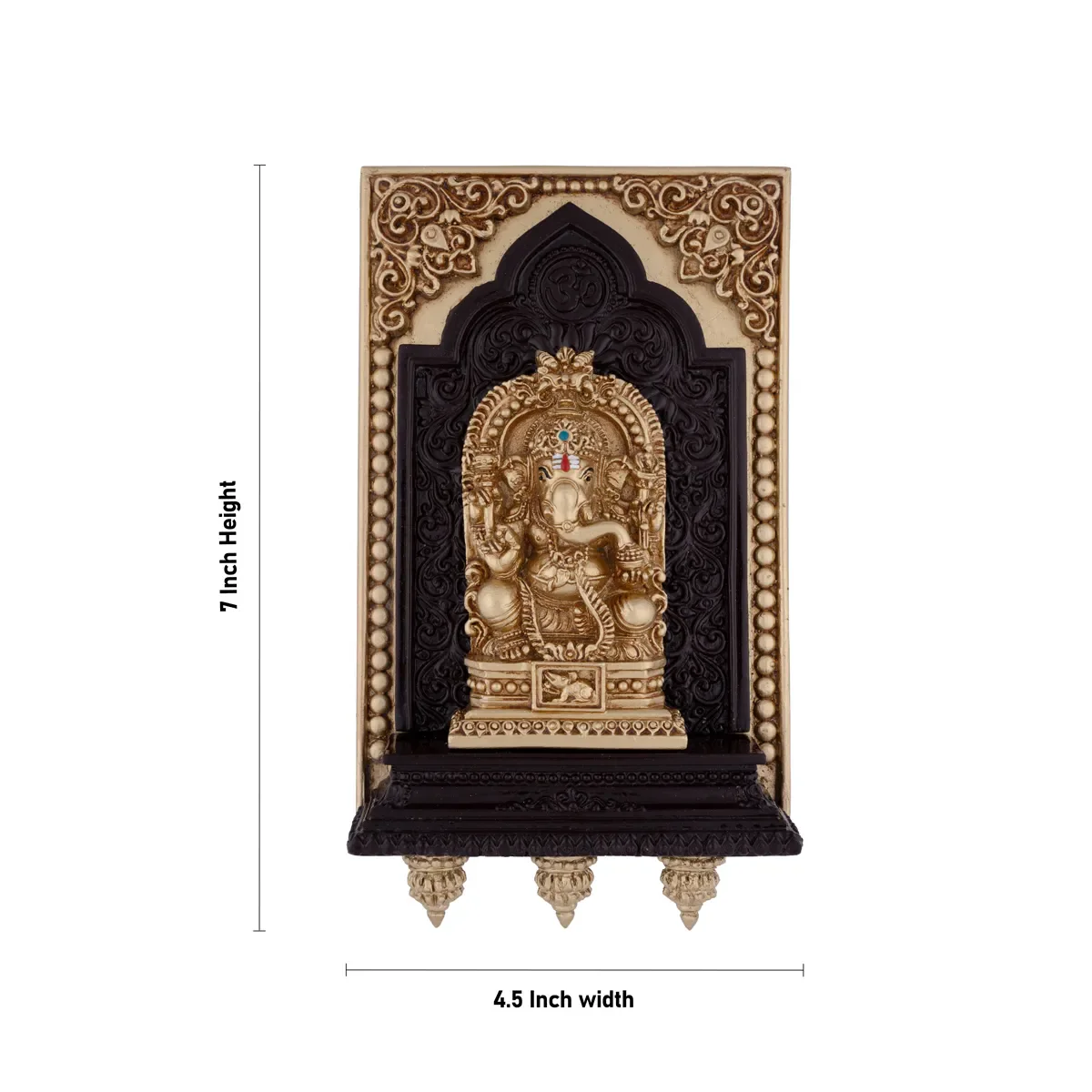 Ganesh Murti Wall Hanging - 7 X 4.5 Inches | Ganpati Murti Wall Hanger/ Resin Vinayaka Statue Wall Decoration - Image 2
