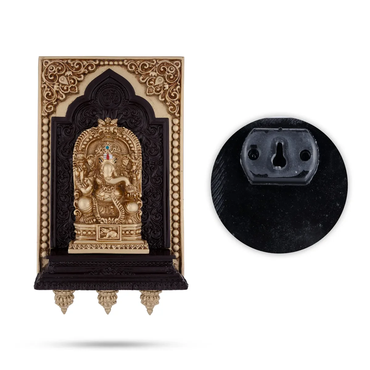 Ganesh Murti Wall Hanging - 7 X 4.5 Inches | Ganpati Murti Wall Hanger/ Resin Vinayaka Statue Wall Decoration - Image 4