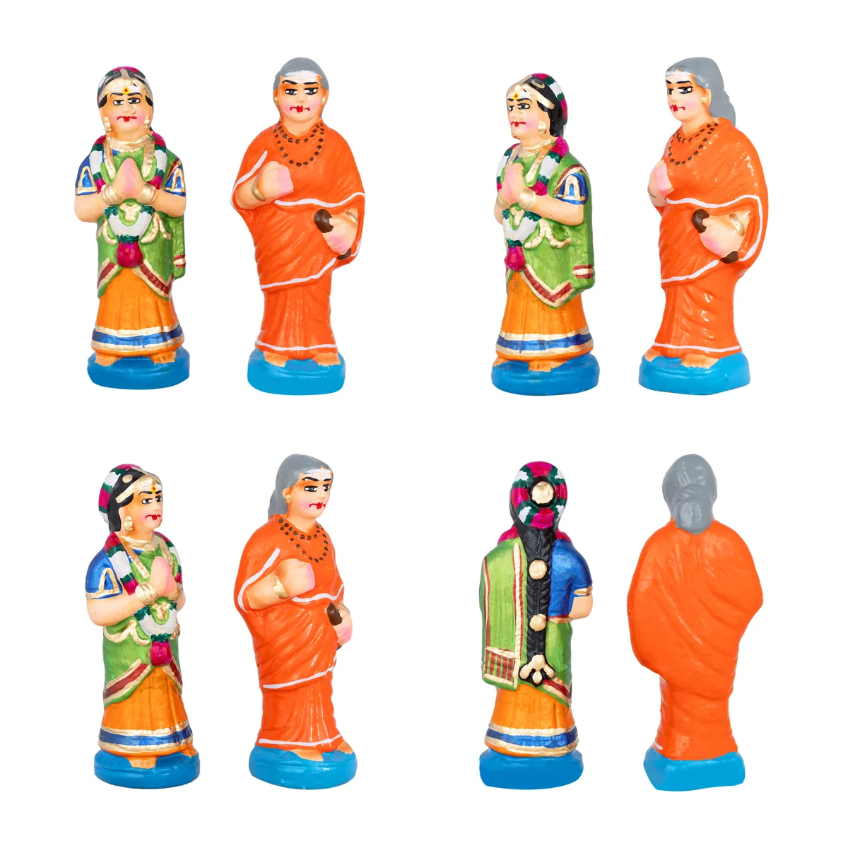 Ganesh Murti With Avvaiyar Clay Golu Bommai Set-10X8 Inches | Navaratri Golu Gombe/Giri Golu Doll/Navratri Decor - Image 7