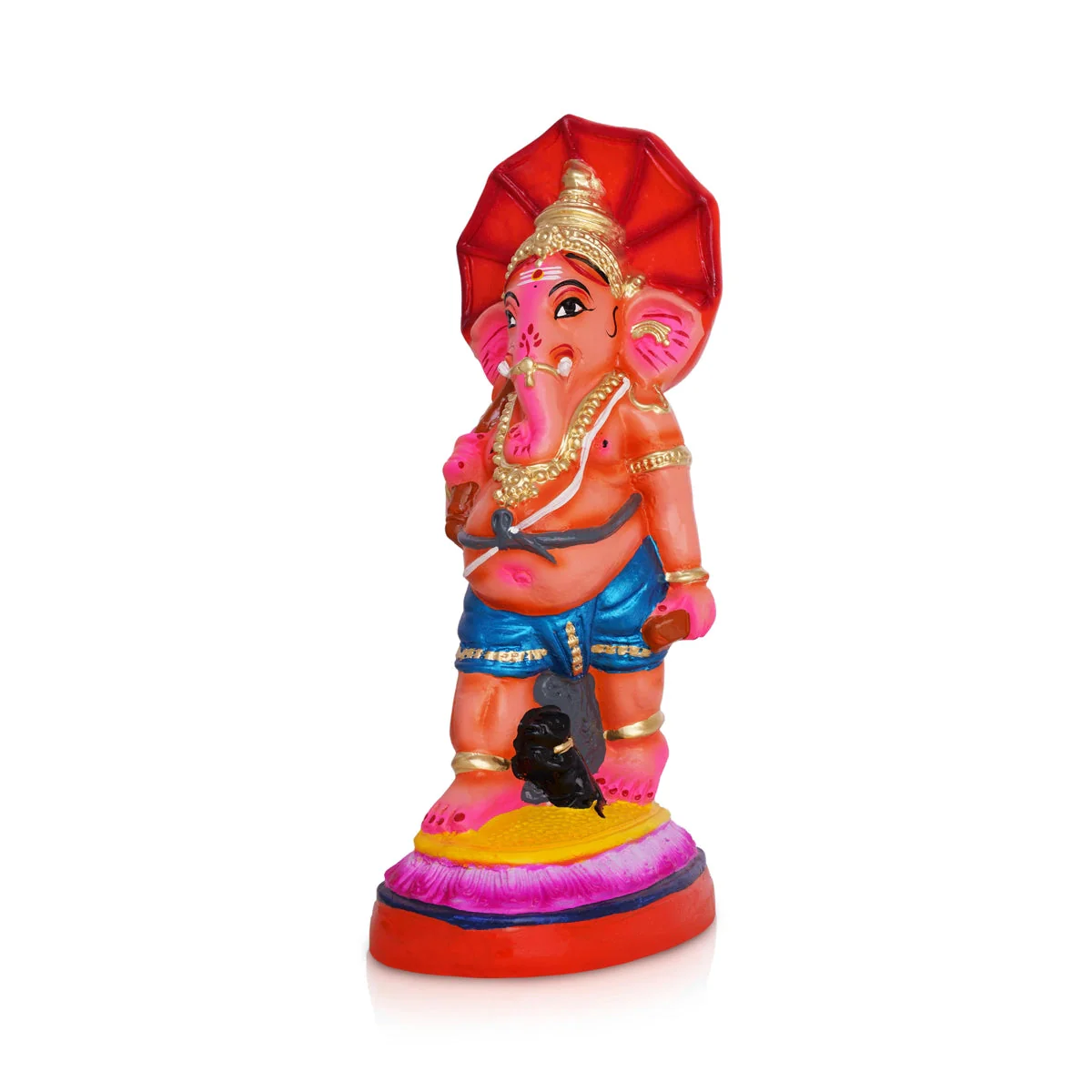 Ganesh Murti With Kudai Paper Mache Golu Bommai- 12 X 4 Inches | Navaratri Gombe/Giri Golu Doll/Navratri Décor - Image 3