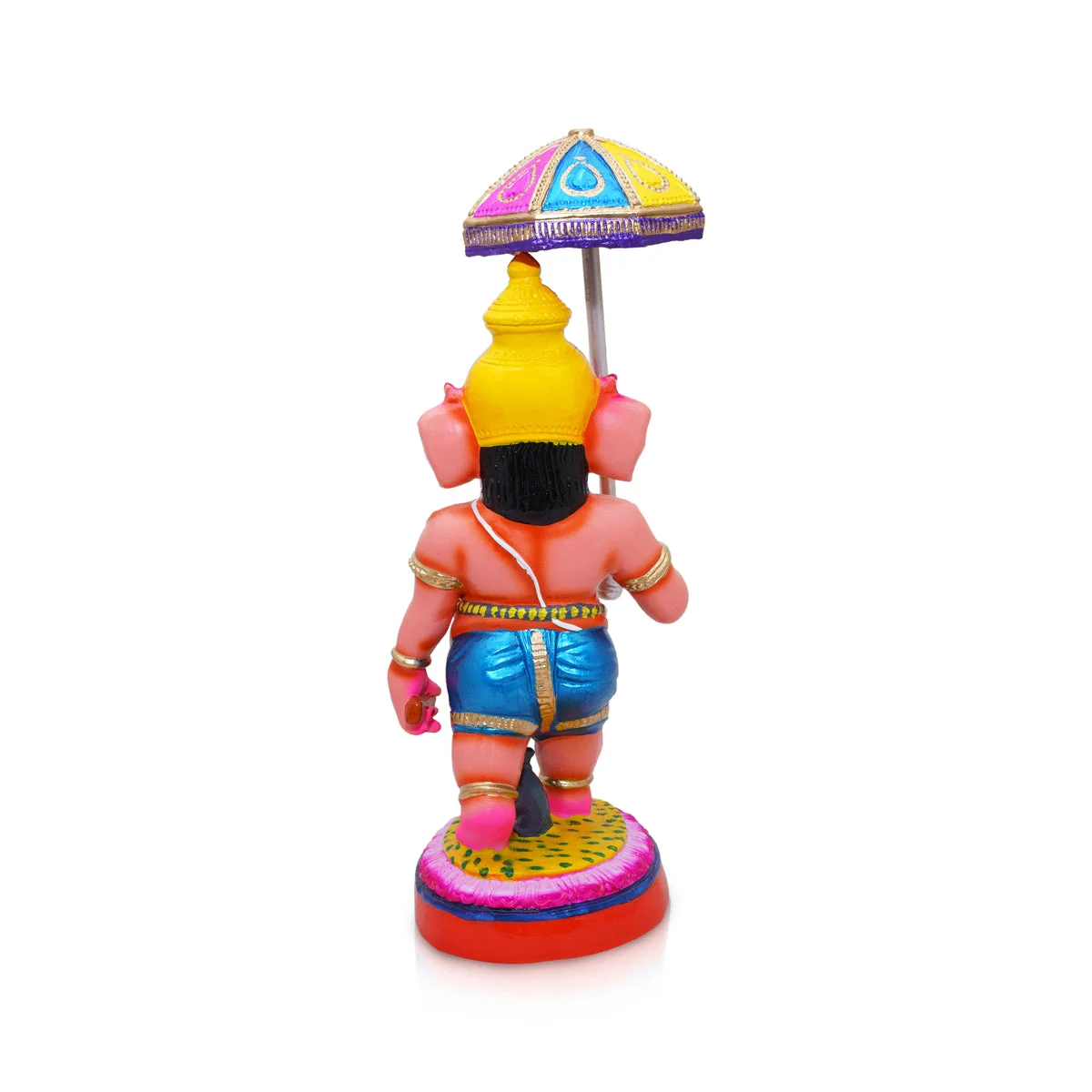 Ganesh Murti With Kudai Paper Mache Golu Bommai- 17 X 6.5 Inches | Navaratri Gombe/Giri Golu Doll/Navratri Decor - Image 4