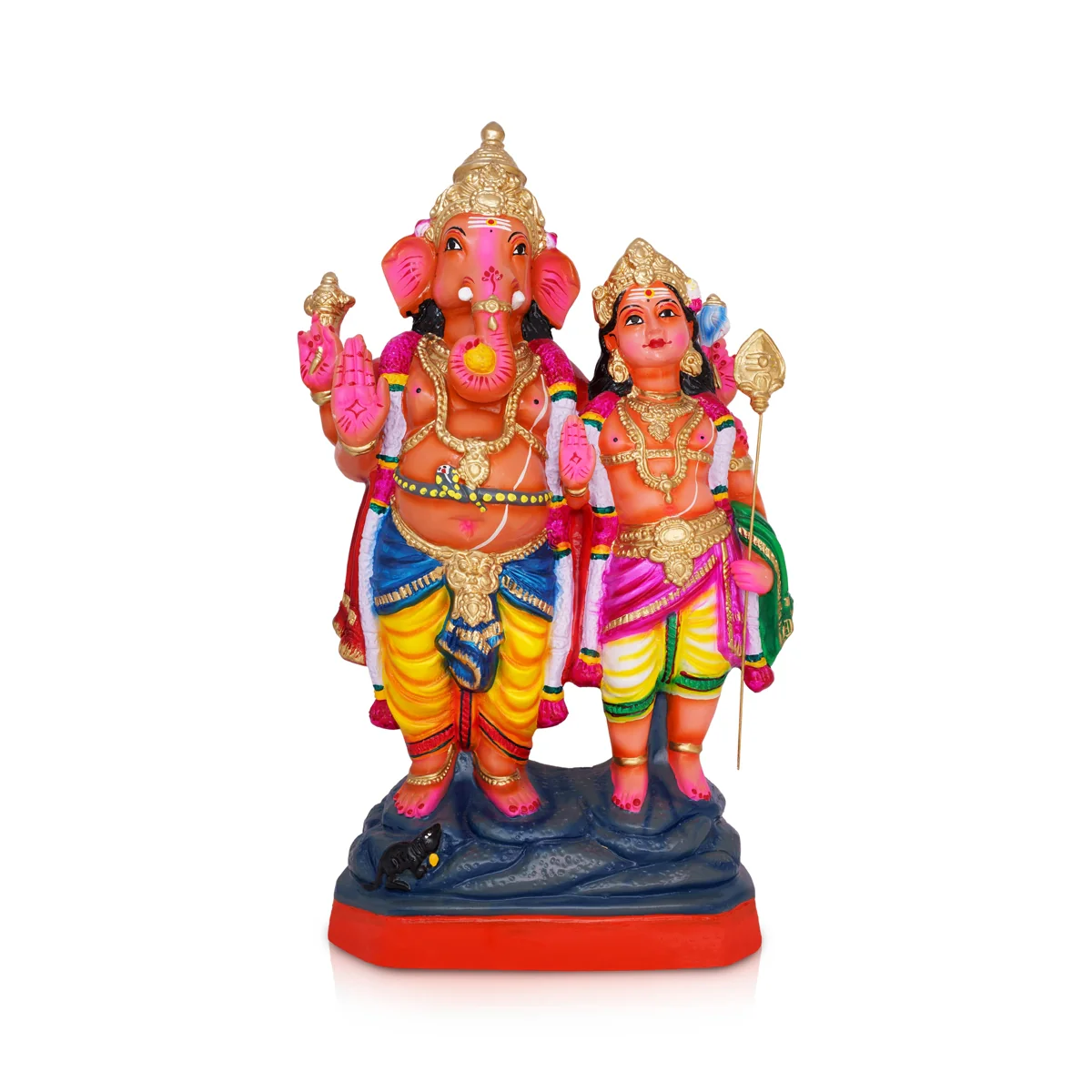 Ganesh Muruga Paper Mache Golu Bommai - 24 X 11 Inches | Giri Golu Doll/ Navaratri Gombe/ Navratri Decor - Image 2