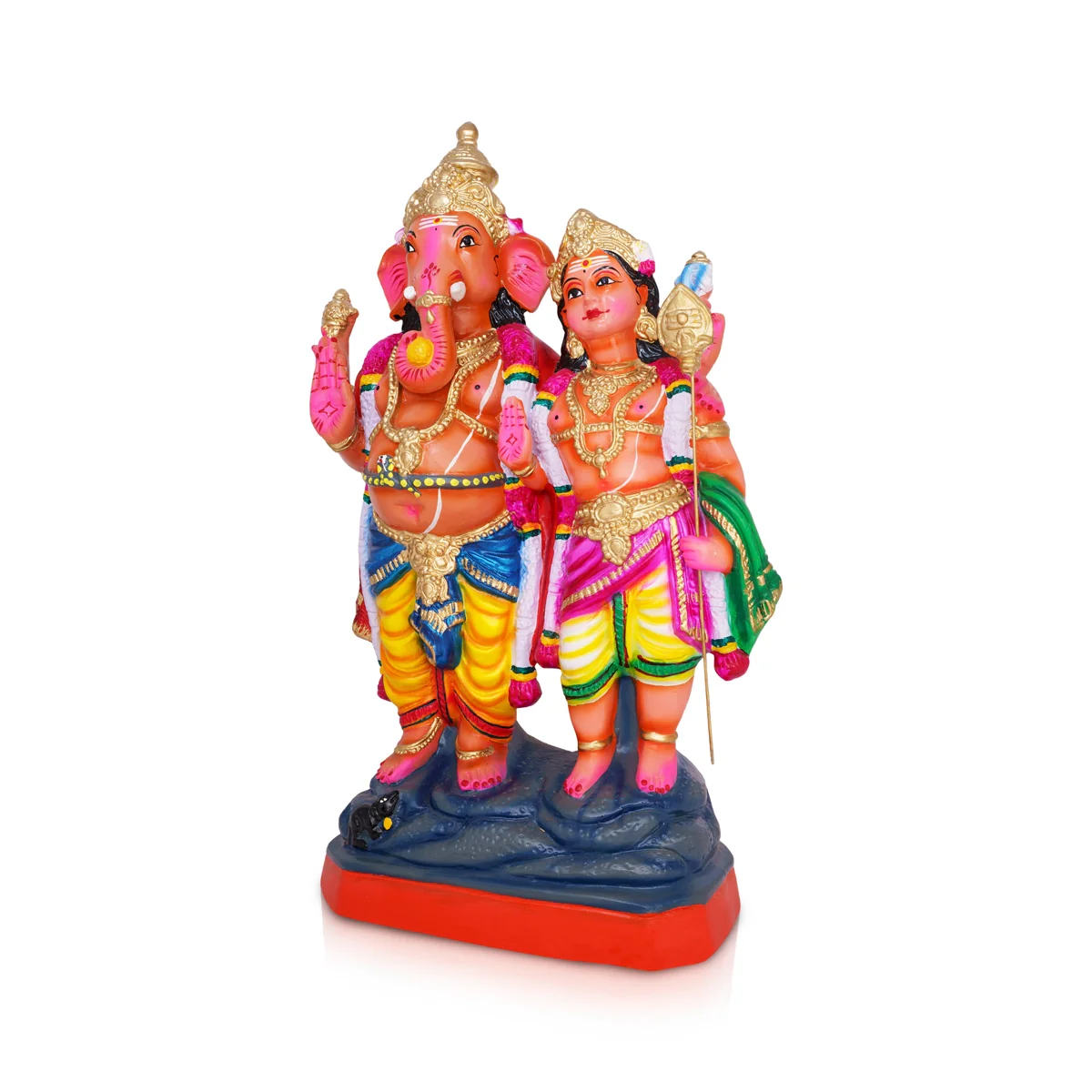 Ganesh Muruga Paper Mache Golu Bommai - 24 X 11 Inches | Giri Golu Doll/ Navaratri Gombe/ Navratri Decor - Image 3