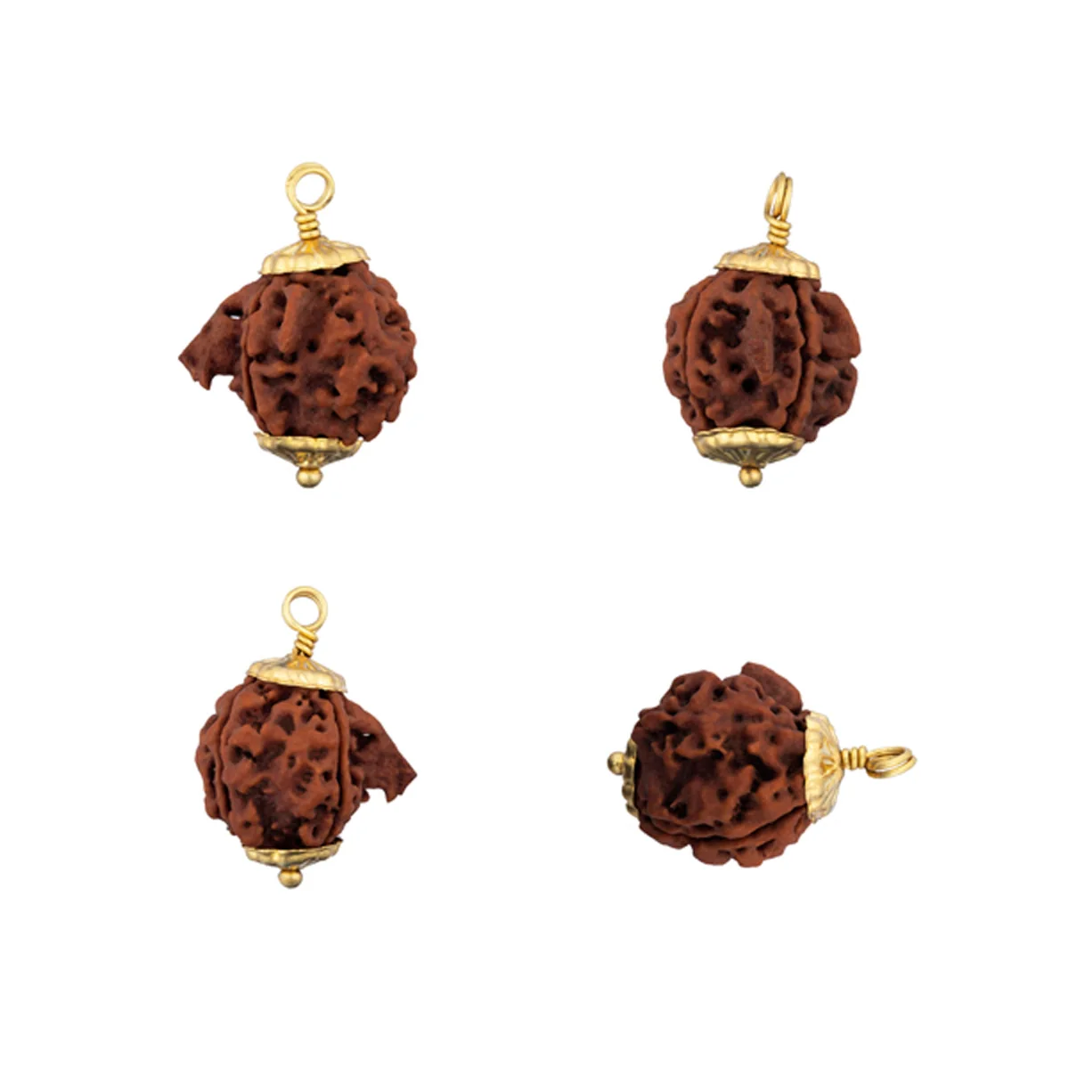 Ganapathi Rudraksha Bead | Nepali Ganesh Rudraksha Bead/ Golden Cup Ganesh Mukhi Rudraksha for Men & Women - Image 3