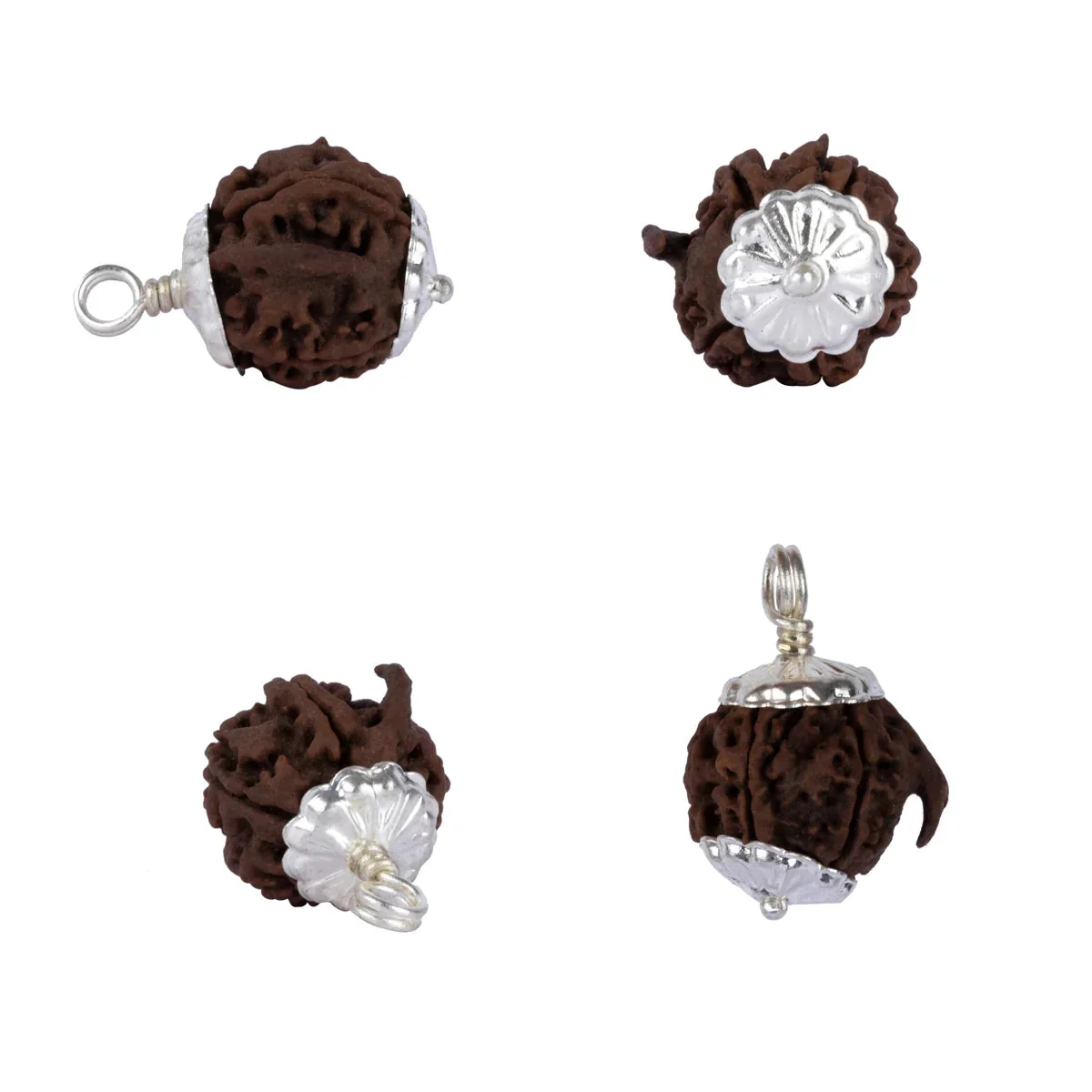 Ganesh Rudraksha Pendant with Silver Cup | Nepali Rudraksh Locket/ Rudraksha Bead Pendant for Men & Women - Image 4