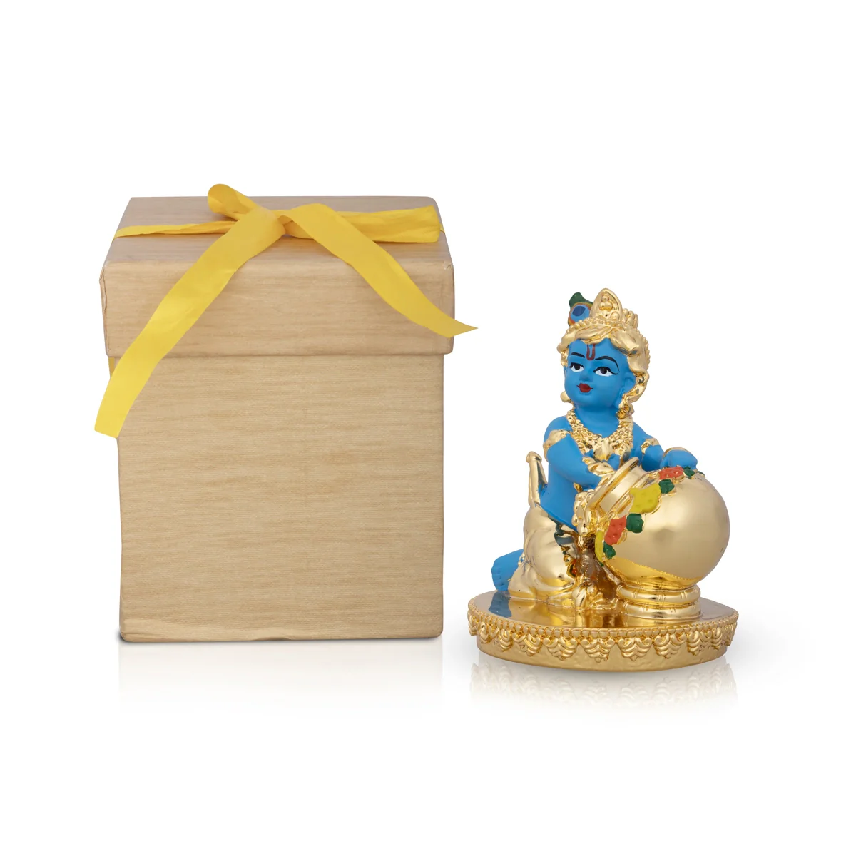 Butter Krishna Idol - 4 x 3 Inches | Krishna Statue/ Ceramic Sculpture for Pooja/ 235 Gms Approx - Image 3