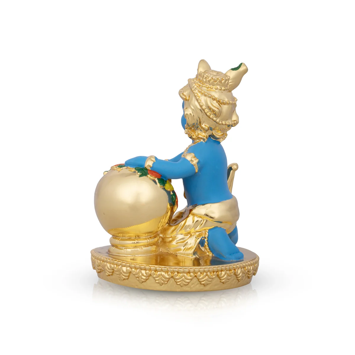 Butter Krishna Idol - 4 x 3 Inches | Krishna Statue/ Ceramic Sculpture for Pooja/ 235 Gms Approx - Image 4