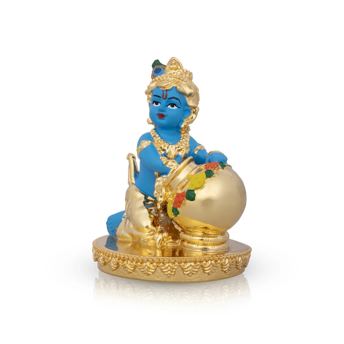 Butter Krishna Idol - 4 x 3 Inches | Krishna Statue/ Ceramic Sculpture for Pooja/ 235 Gms Approx - Image 5