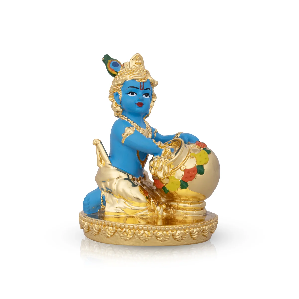 Butter Krishna Idol - 4 x 3 Inches | Krishna Statue/ Ceramic Sculpture for Pooja/ 235 Gms Approx - Image 6