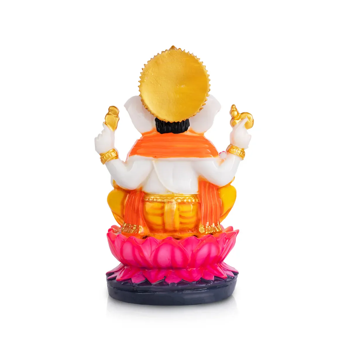 Ganesh Sitting On Lotus Murti - 7.25 X 4.5 Inches | Marble Dust Idol/ Ganpati Statue For Home Pooja - Image 5