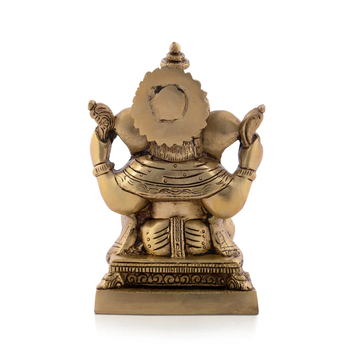 Ganesh Statue - 6.5 x 4 Inches | Antique Brass Statue/ Ganesh Murti Idol for Puja/ 2.31 Kgs Approx - Image 4