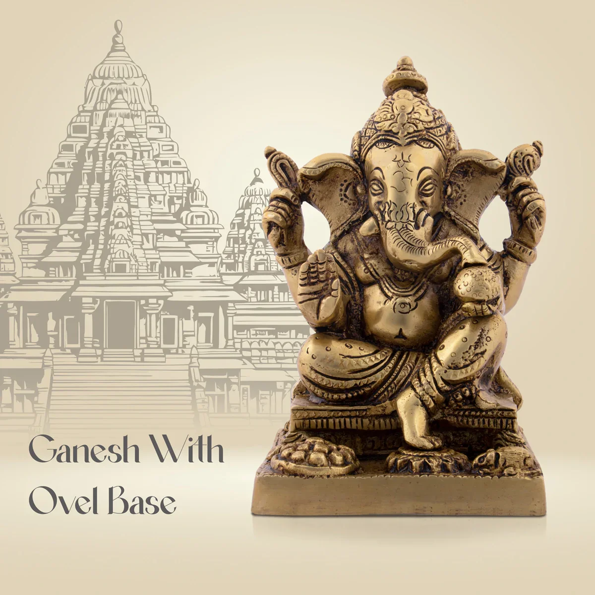 Ganesh Statue - 6.5 x 4 Inches | Antique Brass Statue/ Ganesh Murti Idol for Puja/ 2.31 Kgs Approx - Image 6