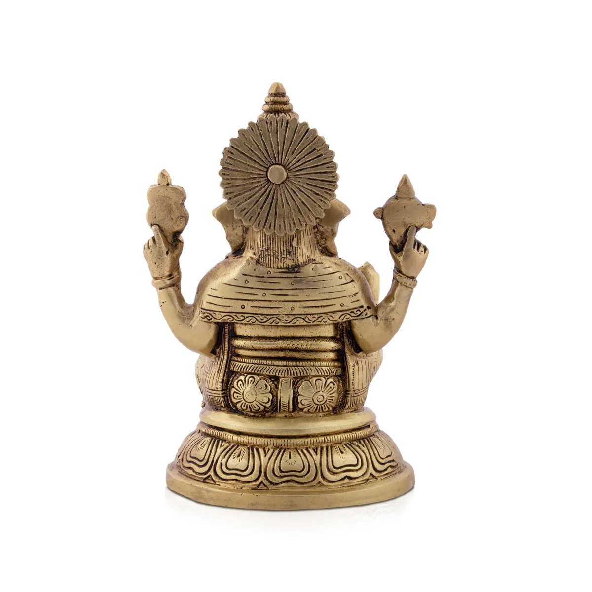 Ganesh Statue - 8 x 5 Inches | Antique Brass Statue/ Ganesh Murti Idol for Puja/ 1.900 Kgs
 
 Approx - Image 4