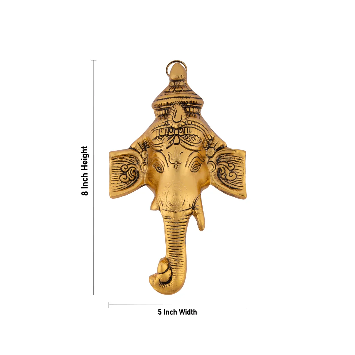 Ganesh Trunk Wall Hanging - 8 x 5 Inches | Aluminium Vinayagar Wall Hanger for Home/ 200 Gms Approx - Image 3