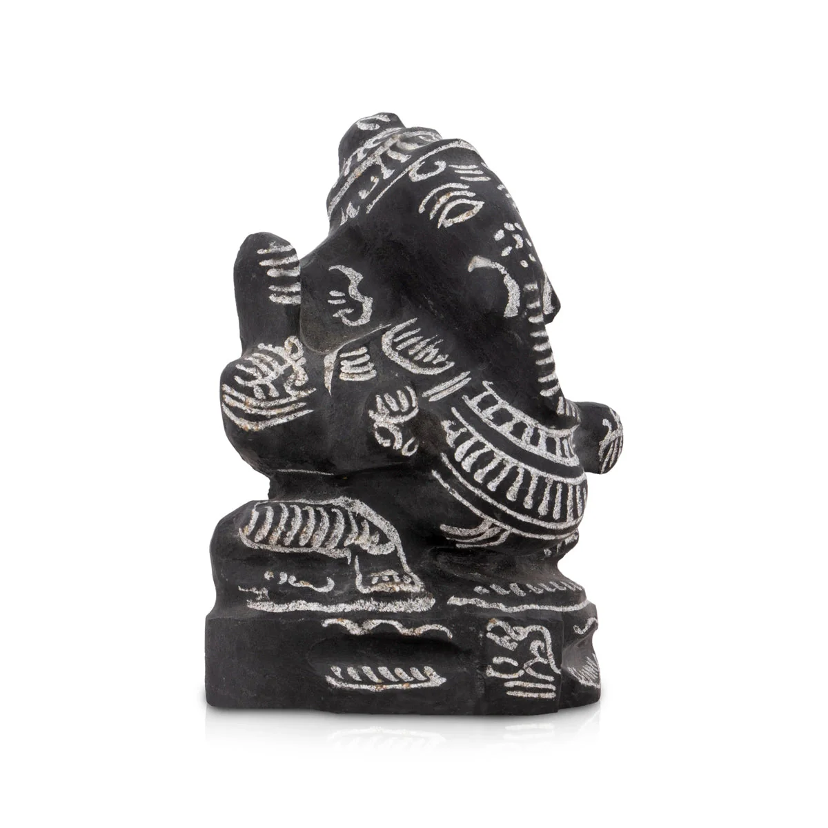 Ganesh Murti - 4 x 2.75 Inches | Black Stone Vinayagar Idol/ Ganpati Murti for Pooja - Image 3