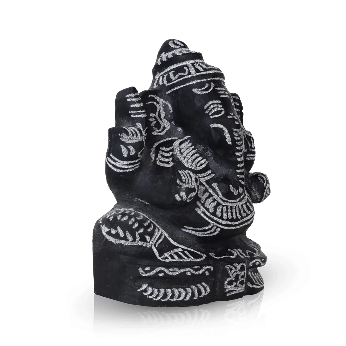 Ganesh Murti - 5 x 3.25 Inches | Vinayagar Idol/ Black Stone Ganpati Murti for Pooja - Image 4