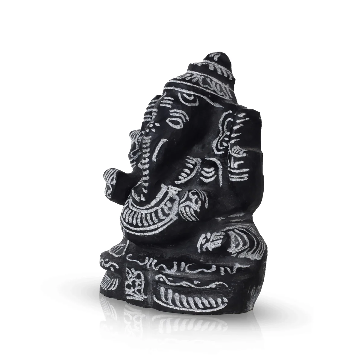 Ganesh Murti - 5 x 3.25 Inches | Vinayagar Idol/ Black Stone Ganpati Murti for Pooja - Image 5