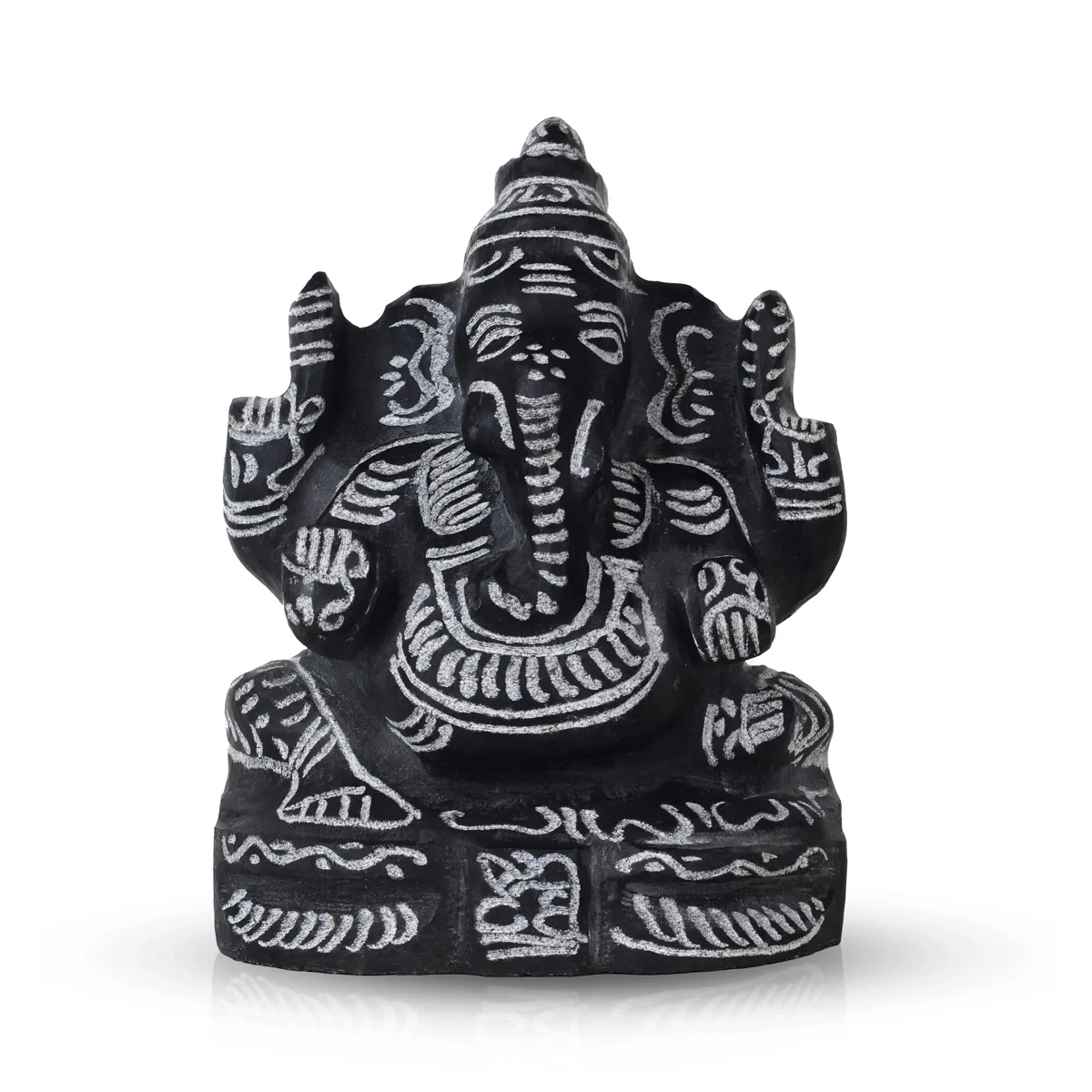 Ganesh Murti - 5 x 3.25 Inches | Vinayagar Idol/ Black Stone Ganpati Murti for Pooja - Image 6