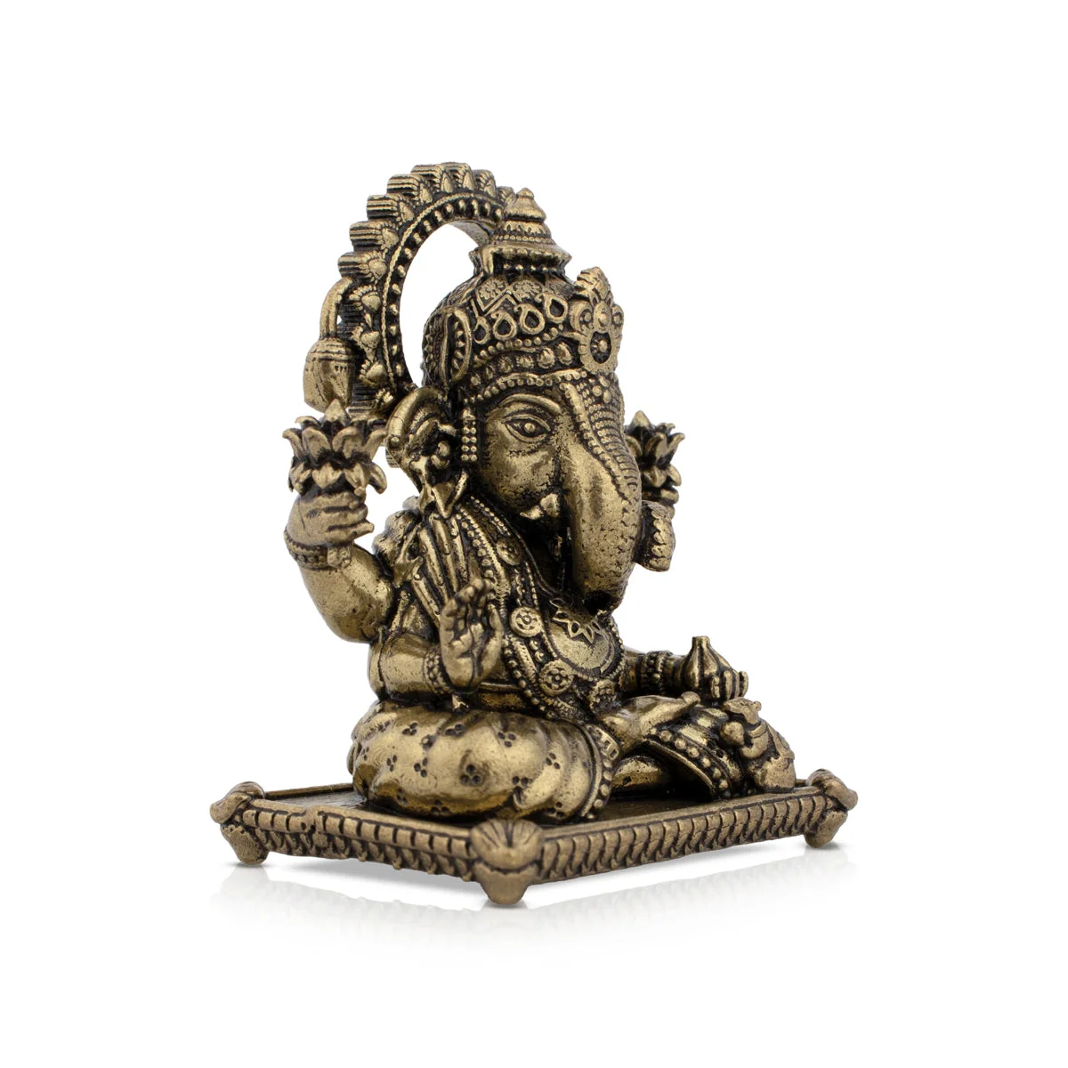 Ganesha Murti Statue - 2 x 1.75 Inches | Brass Idol/ Vinayaka Idol for Pooja - Image 2