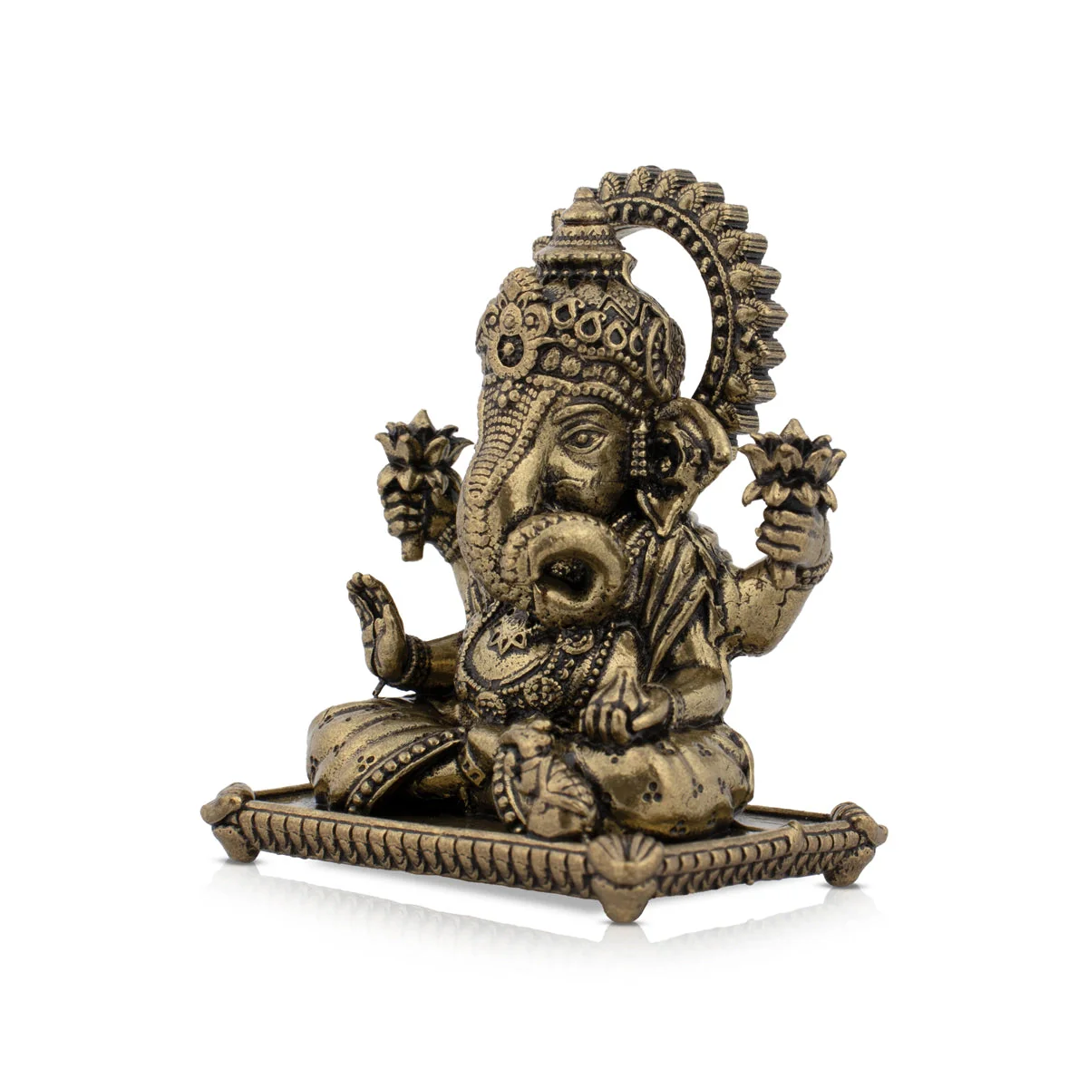 Ganesha Murti Statue - 2 x 1.75 Inches | Brass Idol/ Vinayaka Idol for Pooja - Image 3