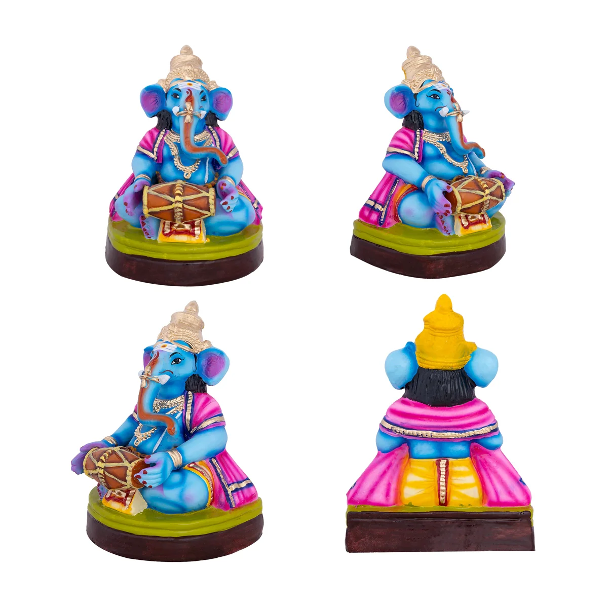 Ganesha Music Paper Mache Golu Bommai Set - 10 x 7.5 Inches | Giri Golu Doll/ Navaratri Golu Bomma/Gombe - Image 2