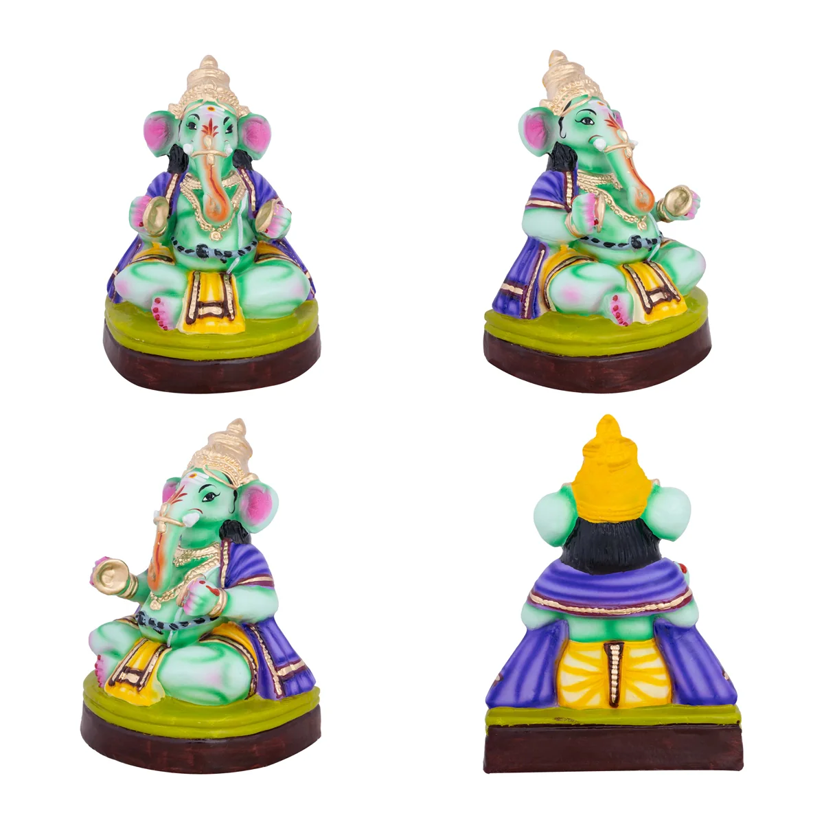 Ganesha Music Paper Mache Golu Bommai Set - 10 x 7.5 Inches | Giri Golu Doll/ Navaratri Golu Bomma/Gombe - Image 3